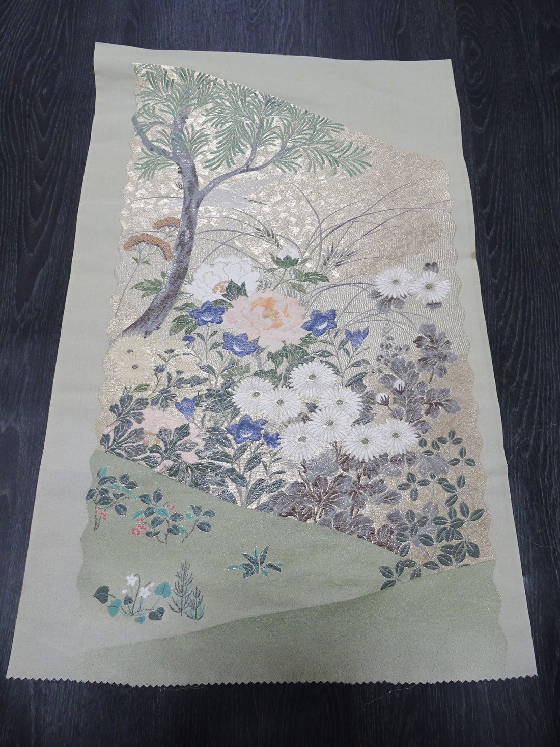 Japanese vintage Rare Silk sample fabric Juko Ori  9659