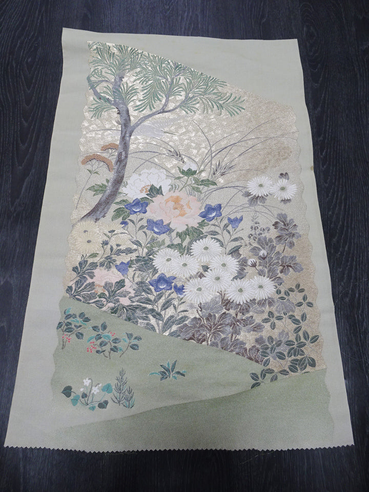 Japanese vintage Rare Silk sample fabric Juko Ori  9659