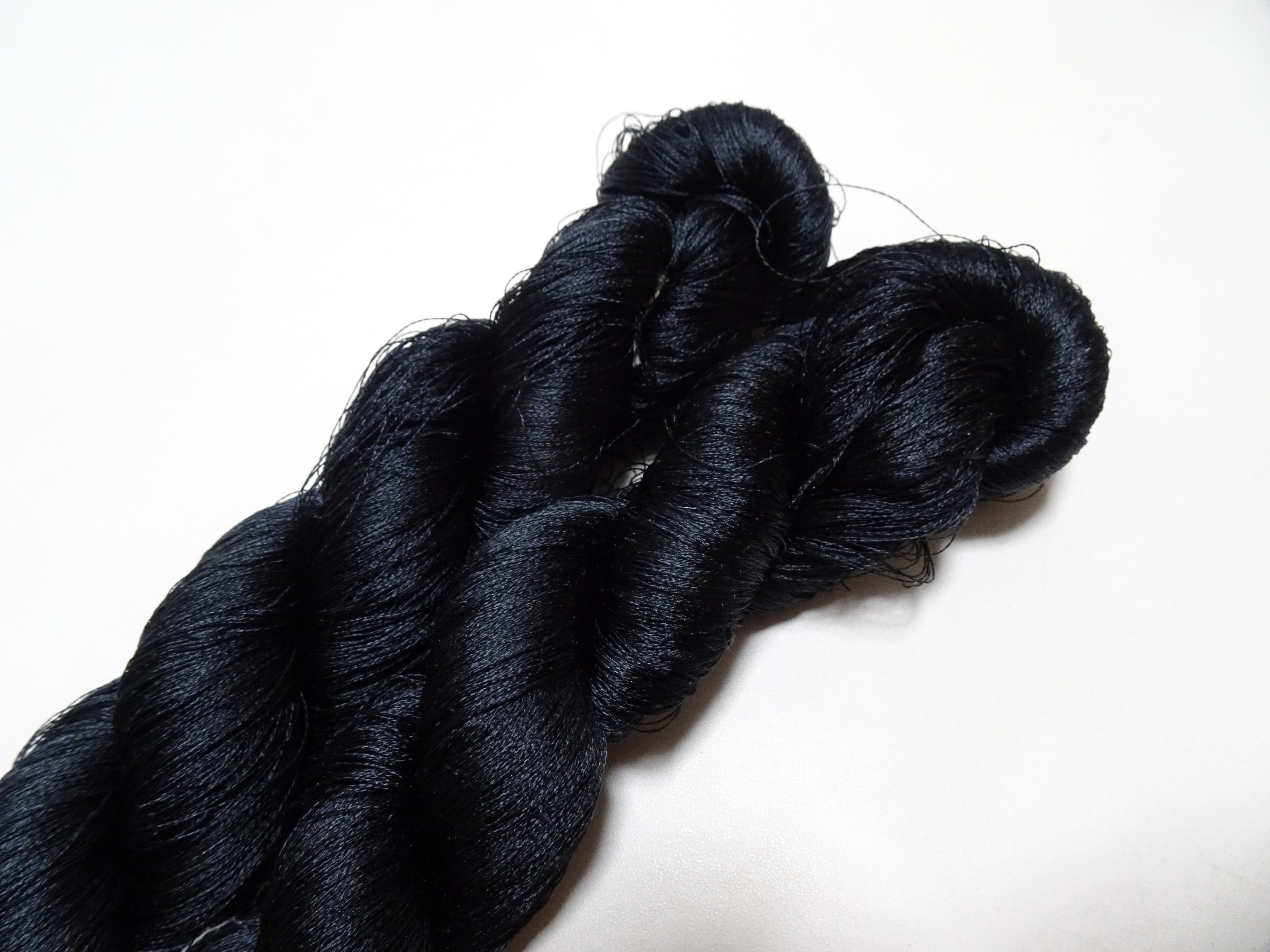 Japanese Vintage Twisted Silk Thread 2sets Embroidery Black 15736