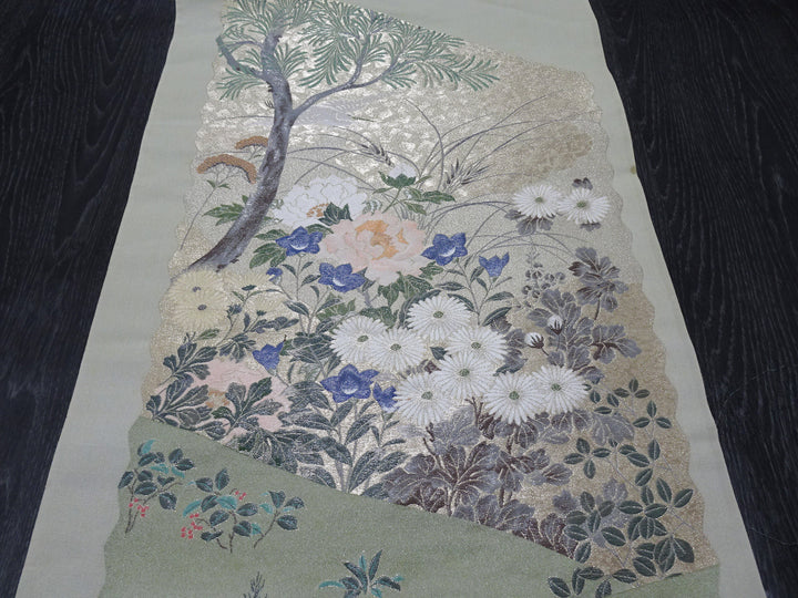 Japanese vintage Rare Silk sample fabric Juko Ori  9659