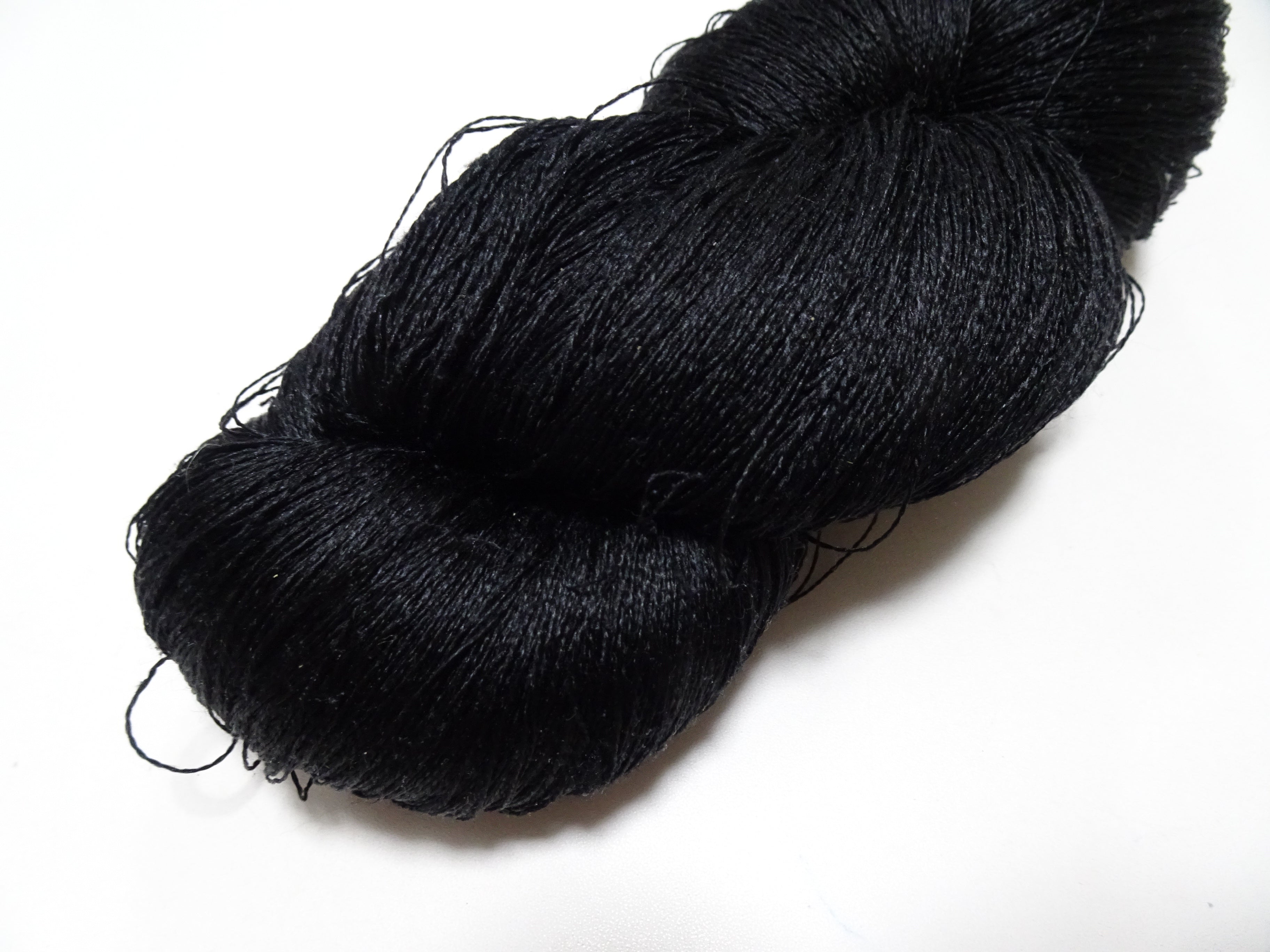 Japanese Vintage Twisted Silk Thread Embroidery 14599  Black