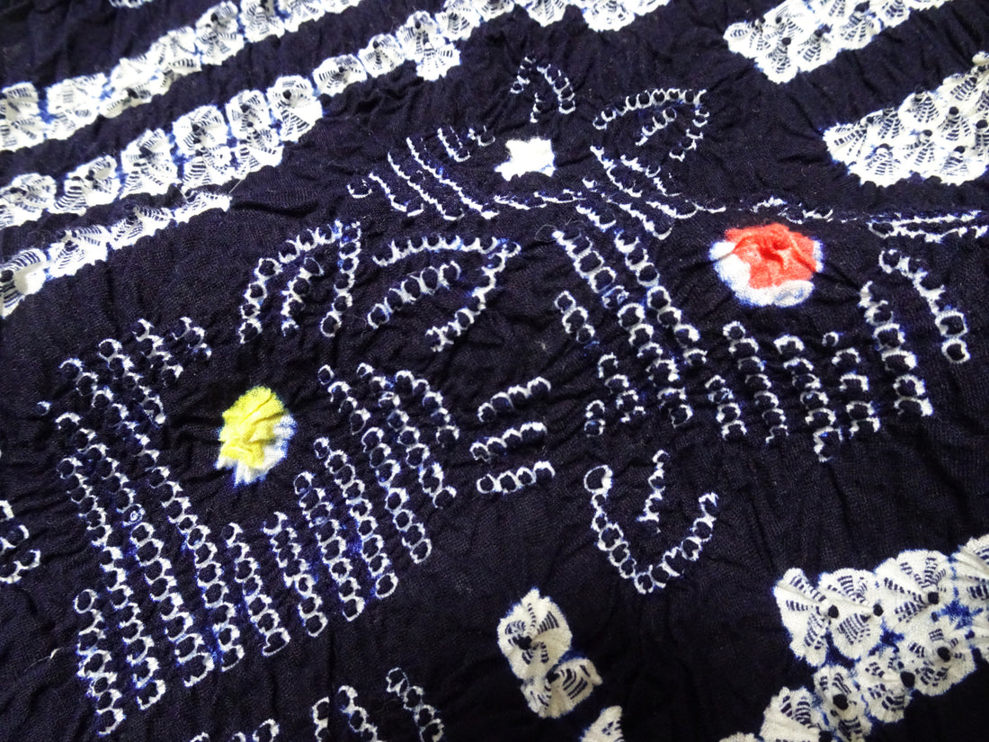 Japanese Vintage Cotton Bolt Arimatsu Narumi Shibori Indigo Dye 16341