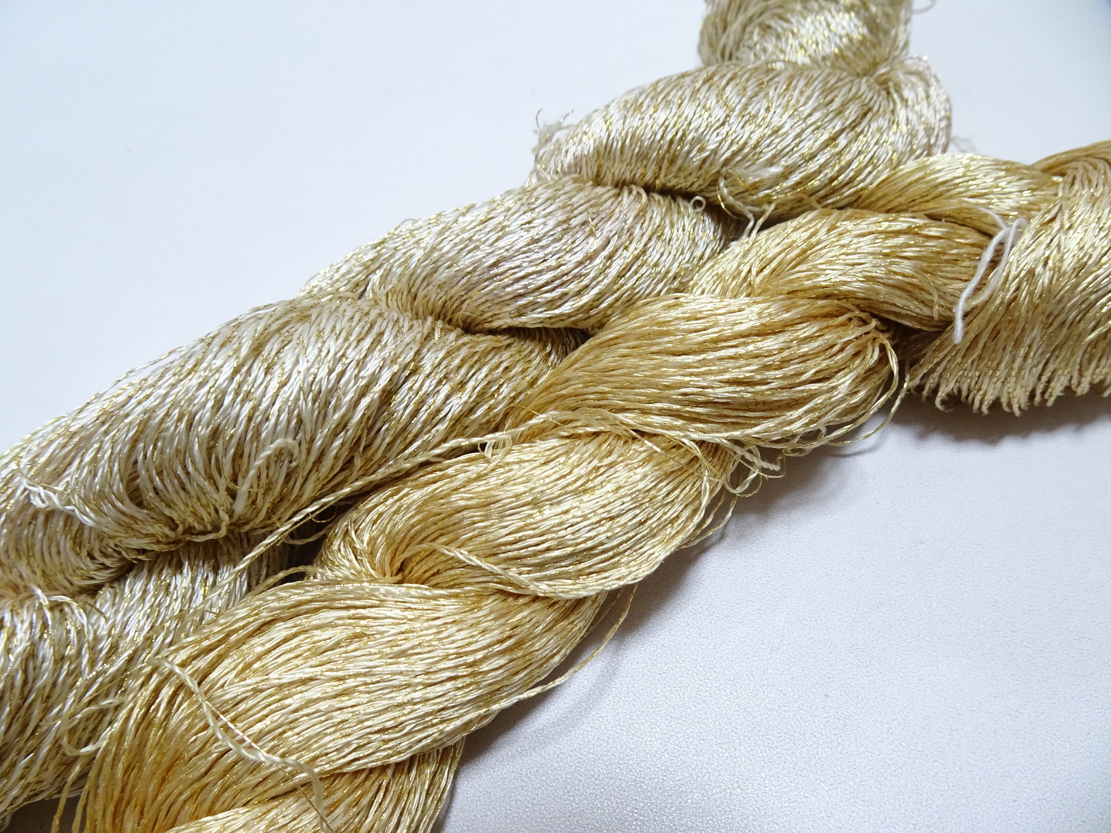 Japanese Vintage High Class Rare Silk Thread 2sets Mixture of Gold embroidery 18499