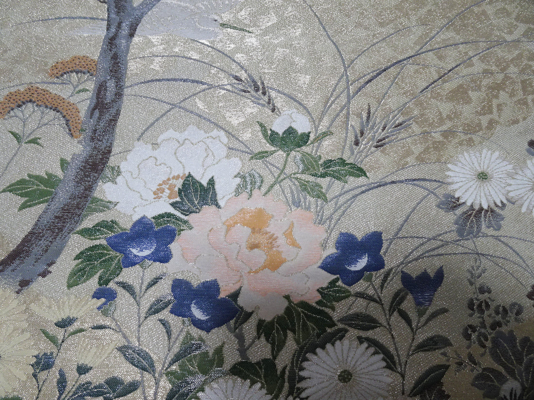 Japanese vintage Rare Silk sample fabric Juko Ori  9659