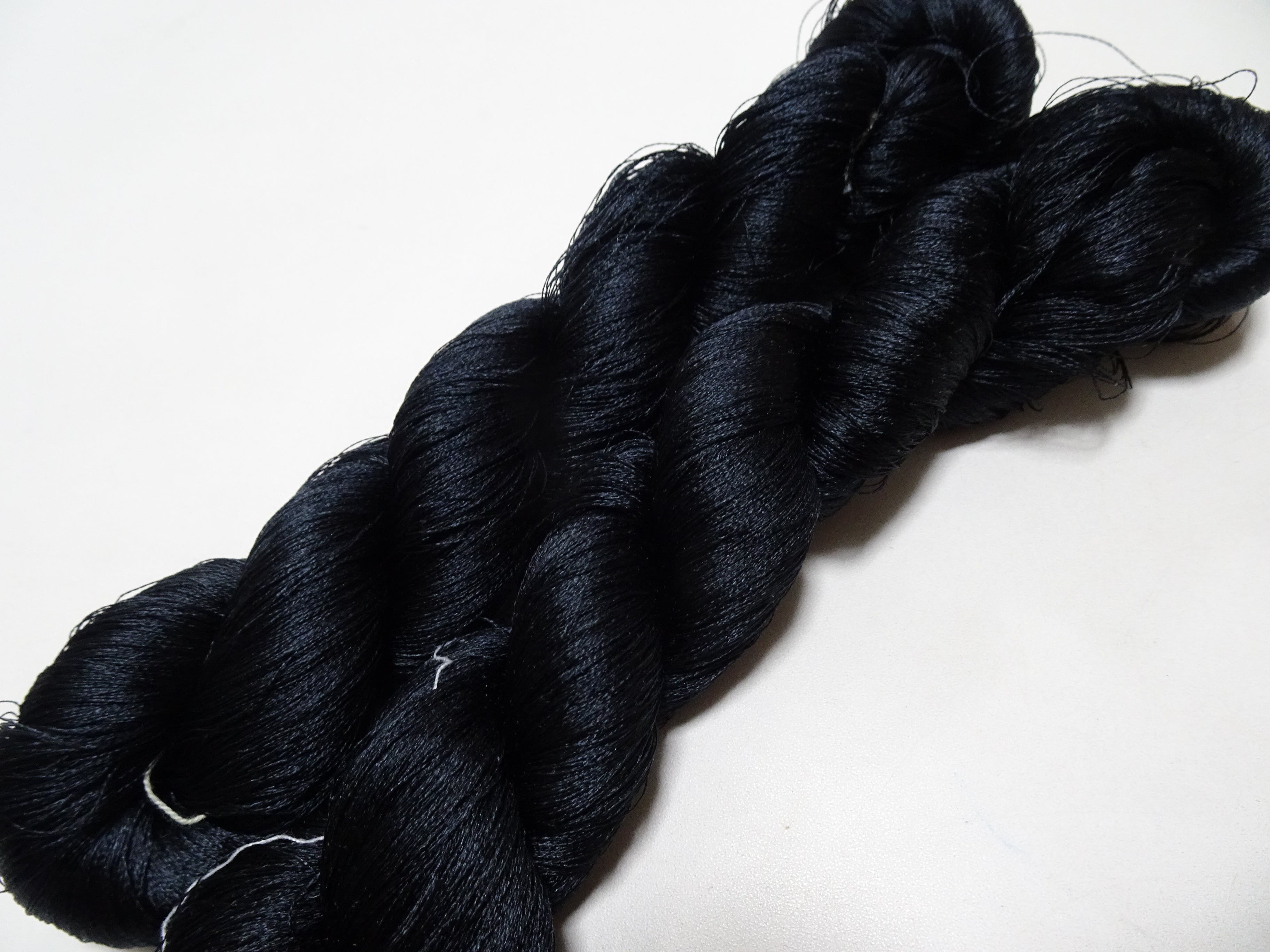 Japanese Vintage Twisted Silk Thread 2sets Embroidery Black 15736