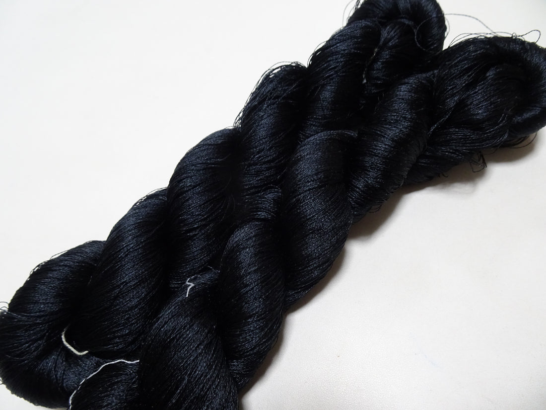 Japanese Vintage Twisted Silk Thread 2sets Embroidery Black 15736