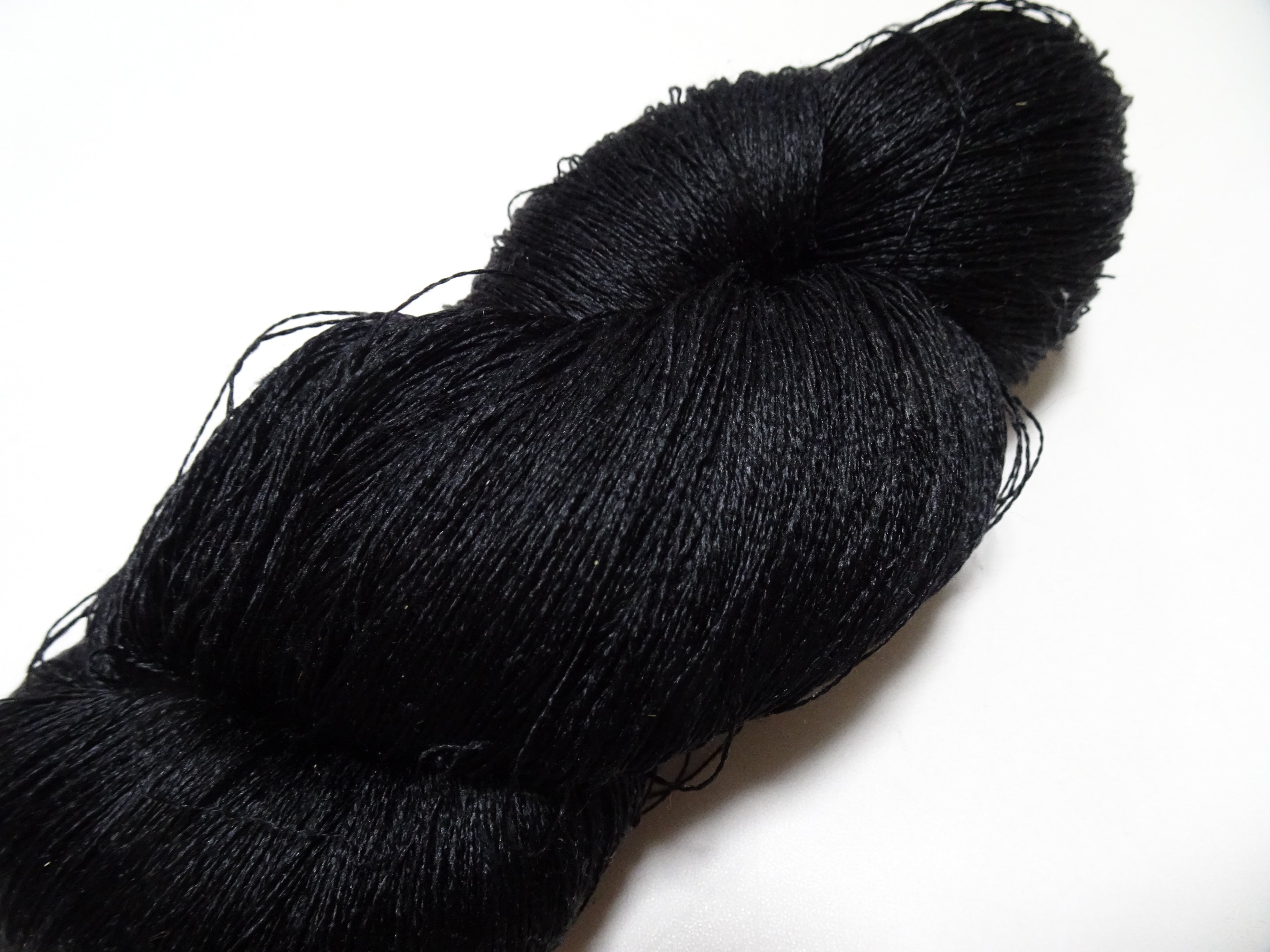 Japanese Vintage Twisted Silk Thread Embroidery 14599  Black