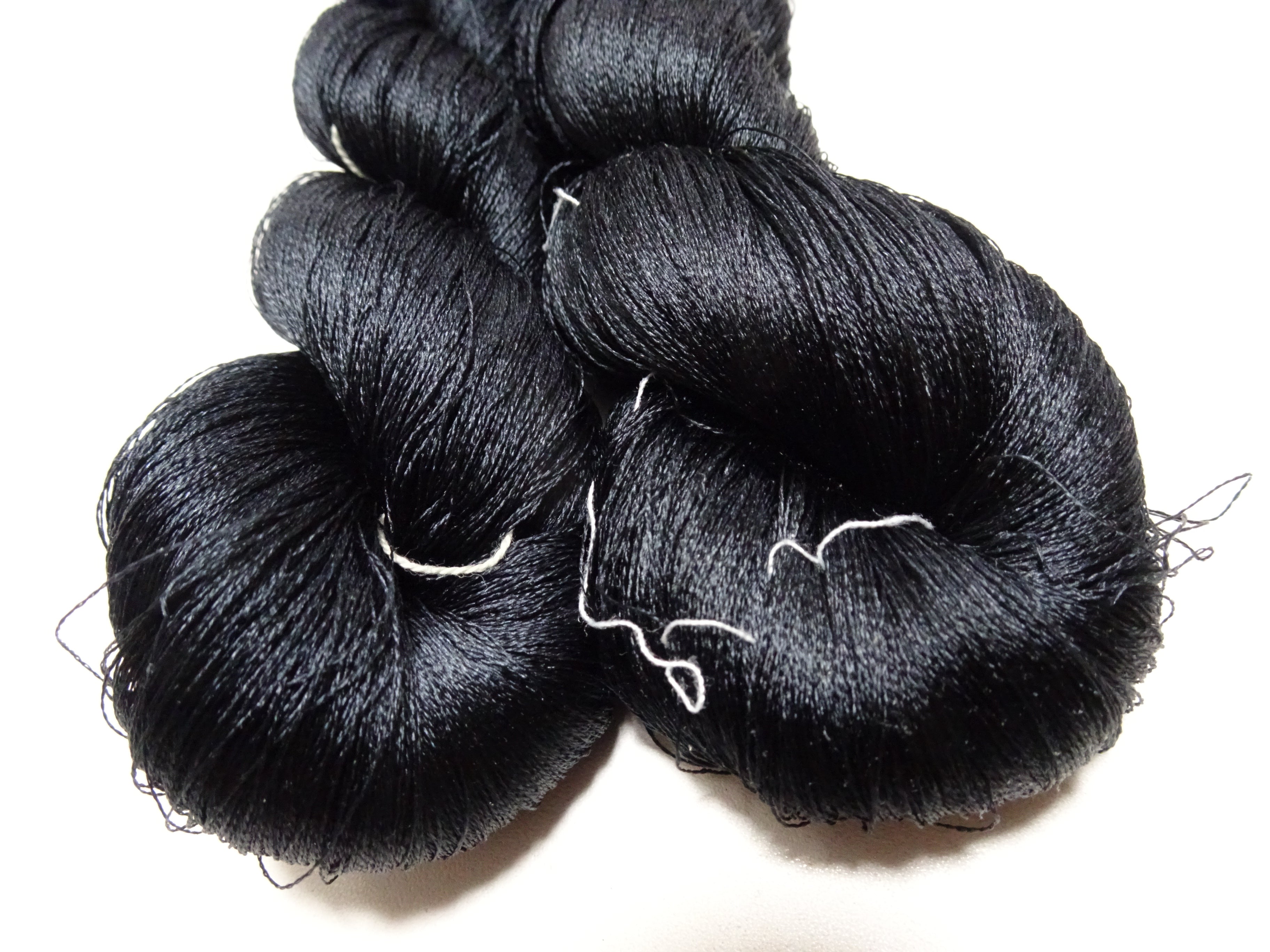 Japanese Vintage Twisted Silk Thread 2sets Embroidery Black 15736