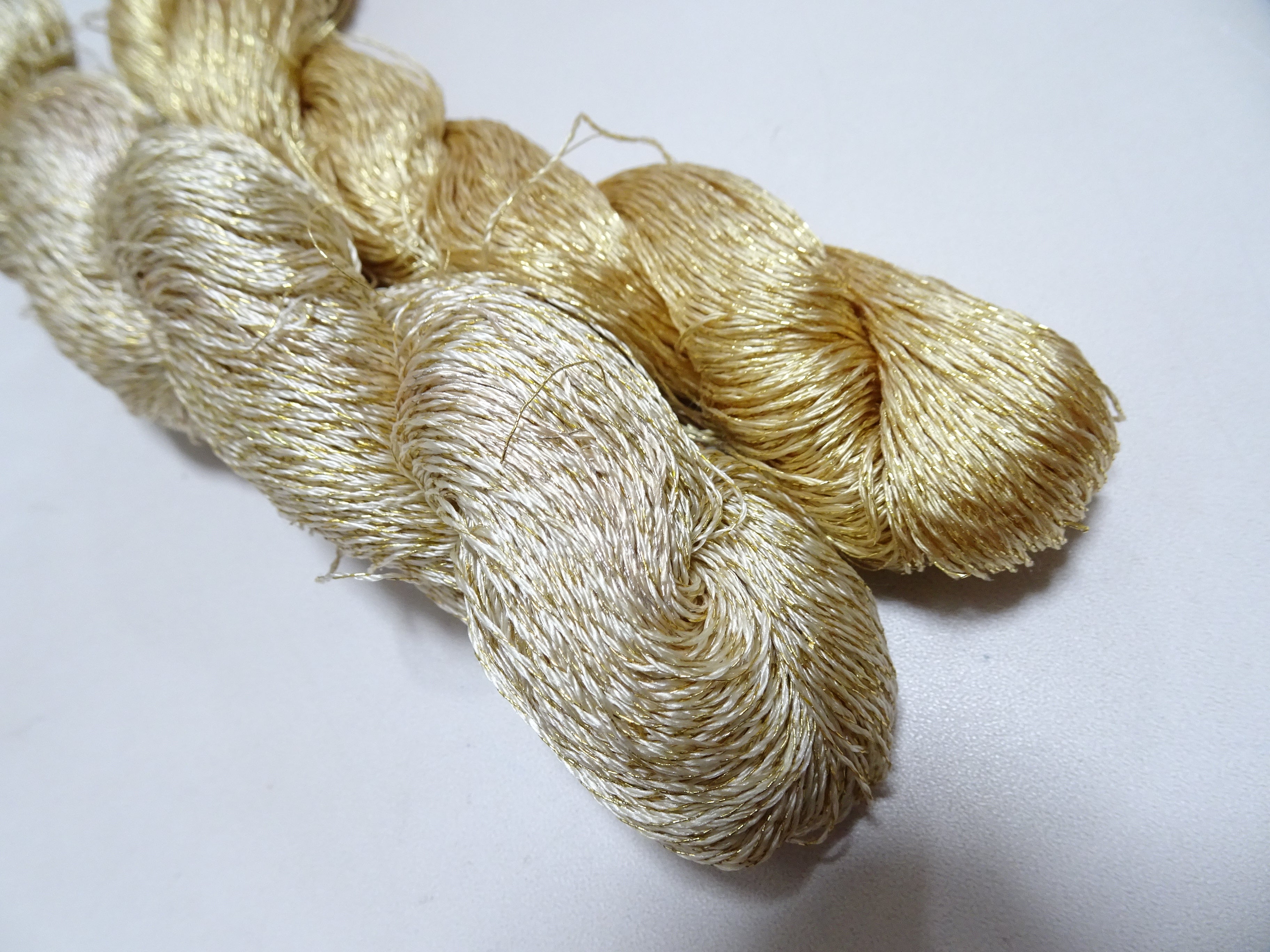 Japanese Vintage High Class Rare Silk Thread 2sets Mixture of Gold embroidery 18499