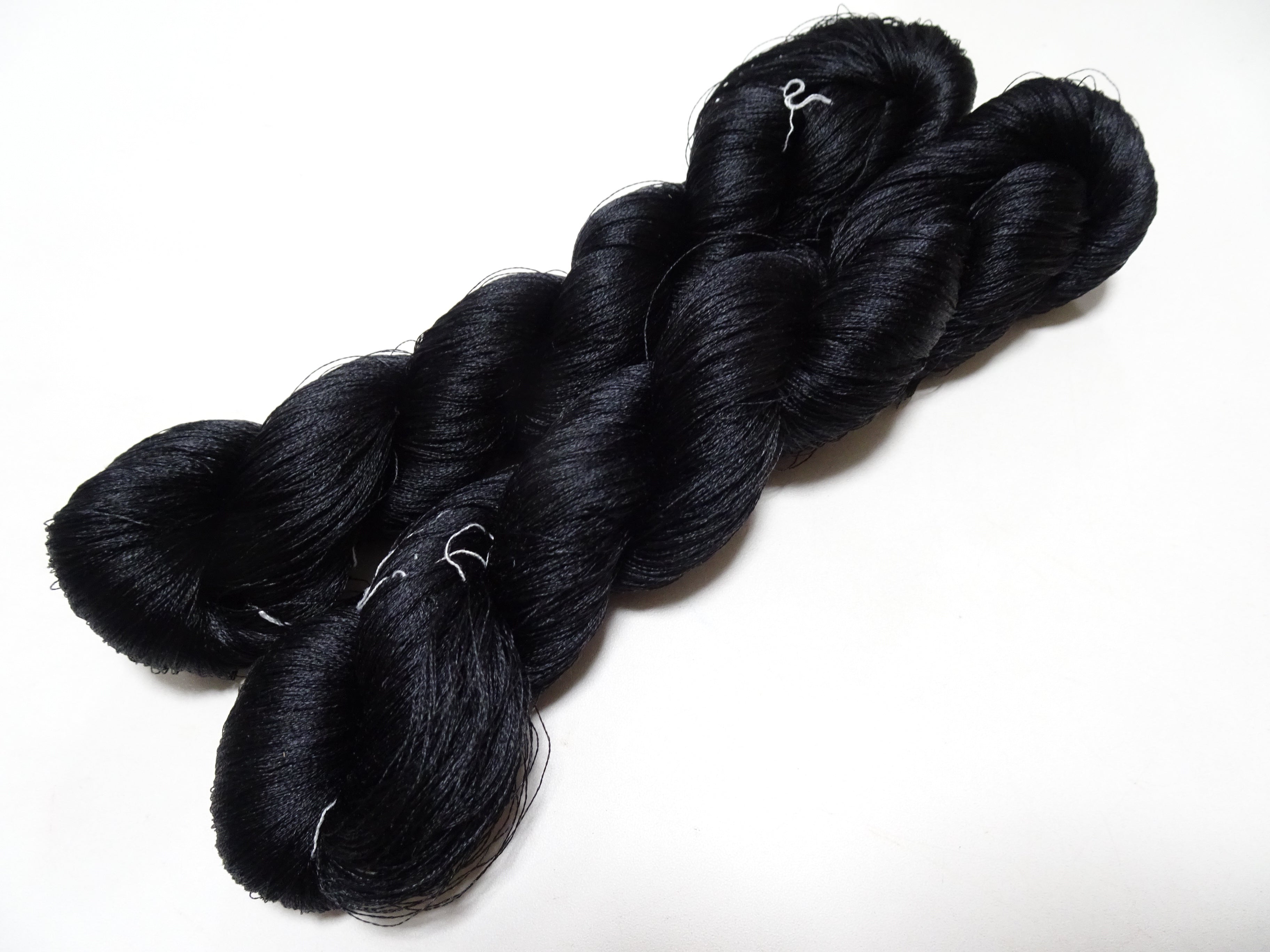 Japanese Vintage Twisted Silk Thread 2sets Embroidery Black 15737