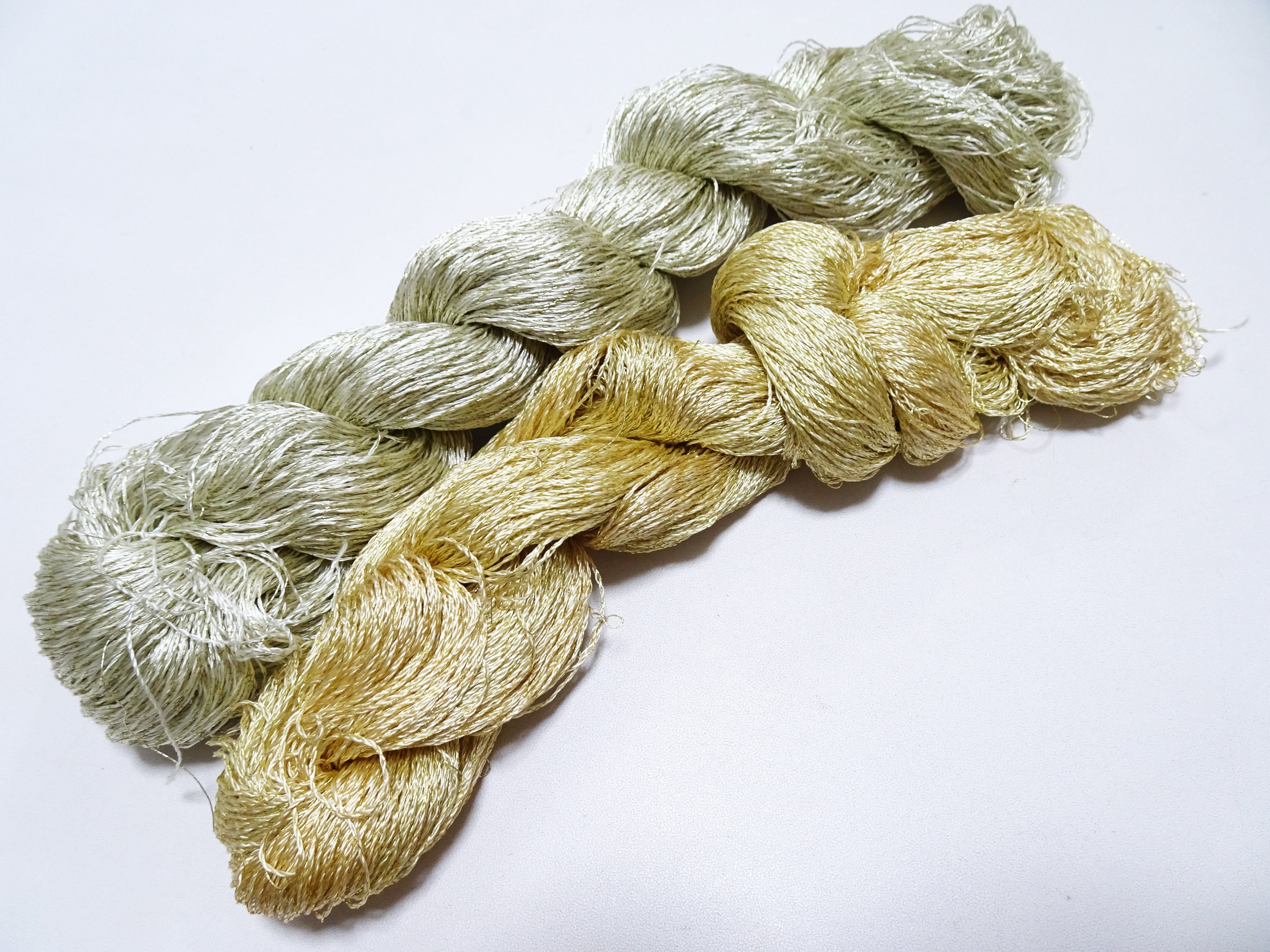 Japanese Vintage High Class Rare Silk Thread 2sets Mixture of Gold embroidery 18500