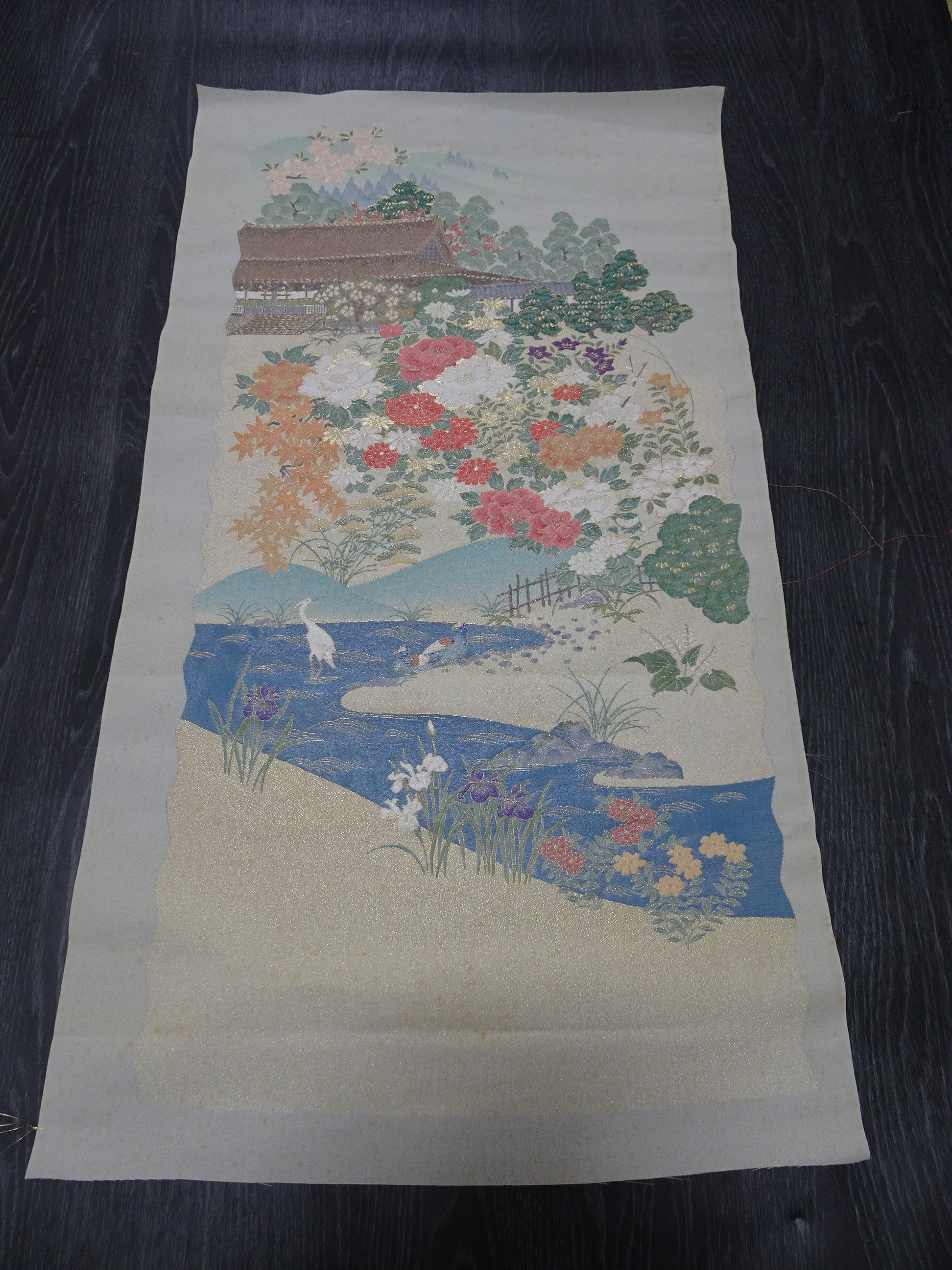 Japanese vintage Rare Silk sample fabric Juko Ori  9660