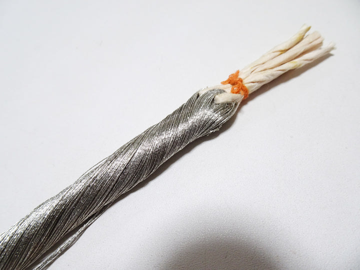 Japanese Vintage Super Rare Superb Real Platinum leaf thread Silk Core Embroidery  100M  0.27mm