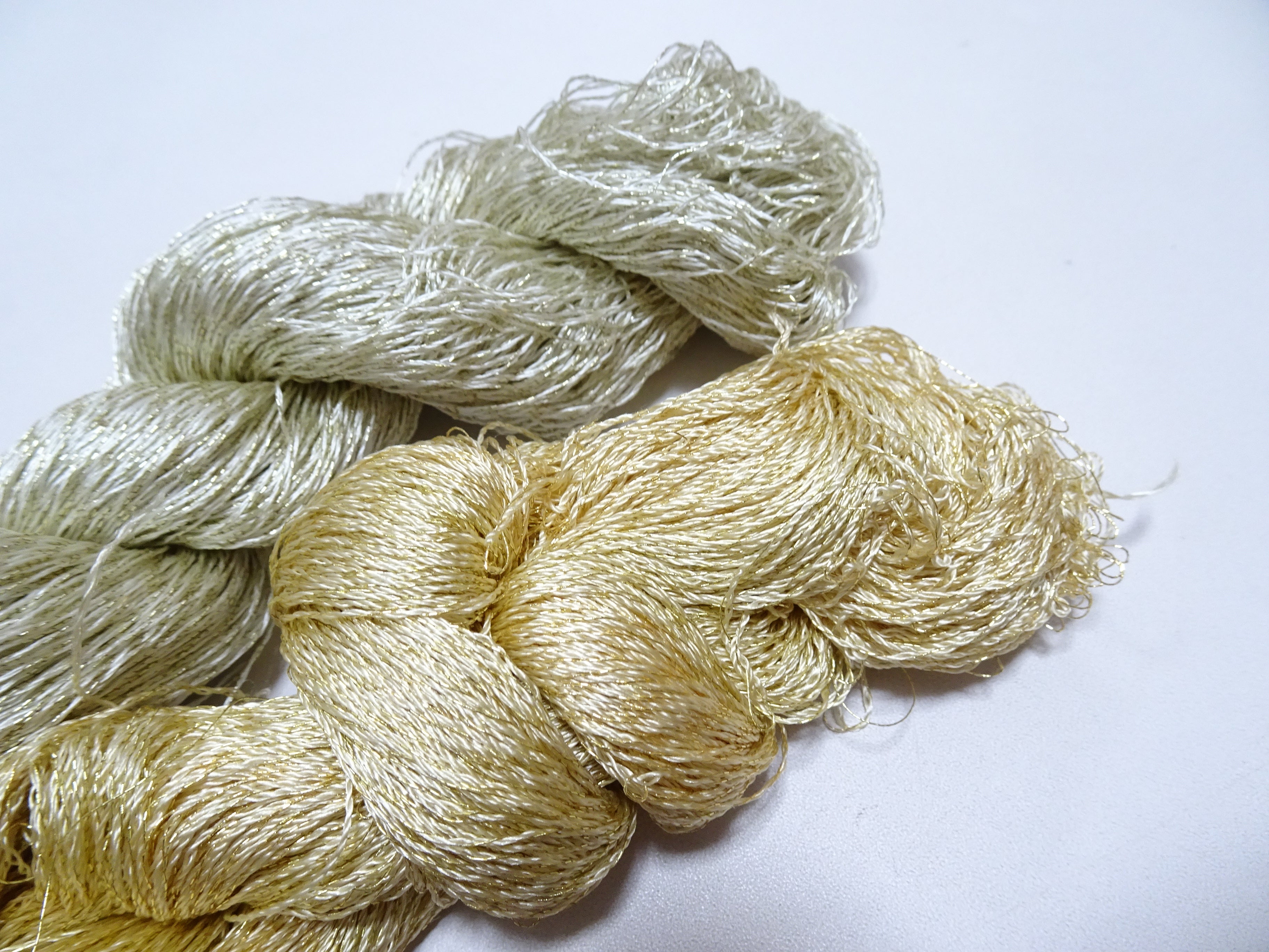 Japanese Vintage High Class Rare Silk Thread 2sets Mixture of Gold embroidery 18500