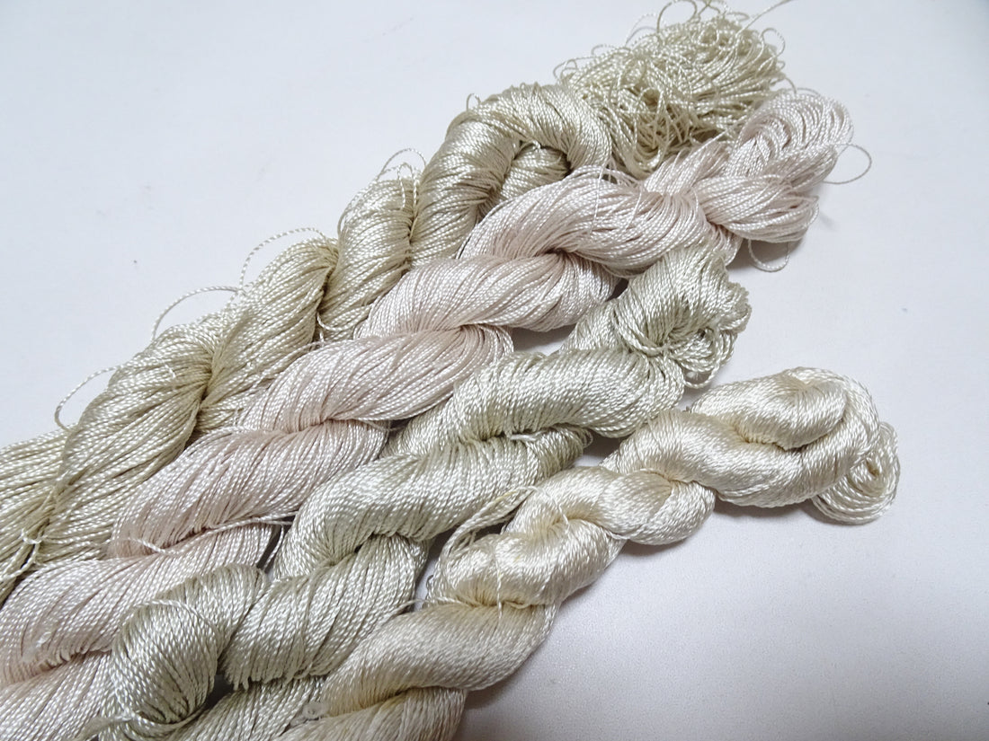 Japanese Vintage Strong Twisted Silk Thread 4sets Embroidery & Weaving 17605