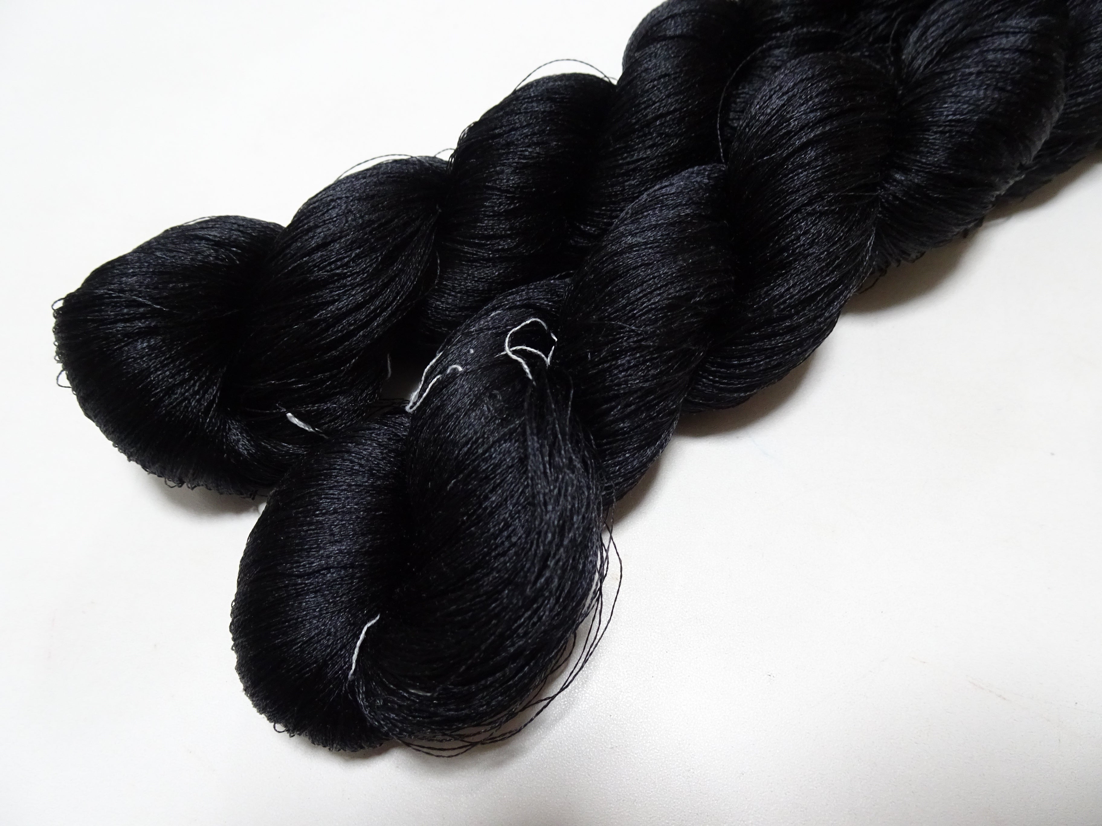 Japanese Vintage Twisted Silk Thread 2sets Embroidery Black 15737