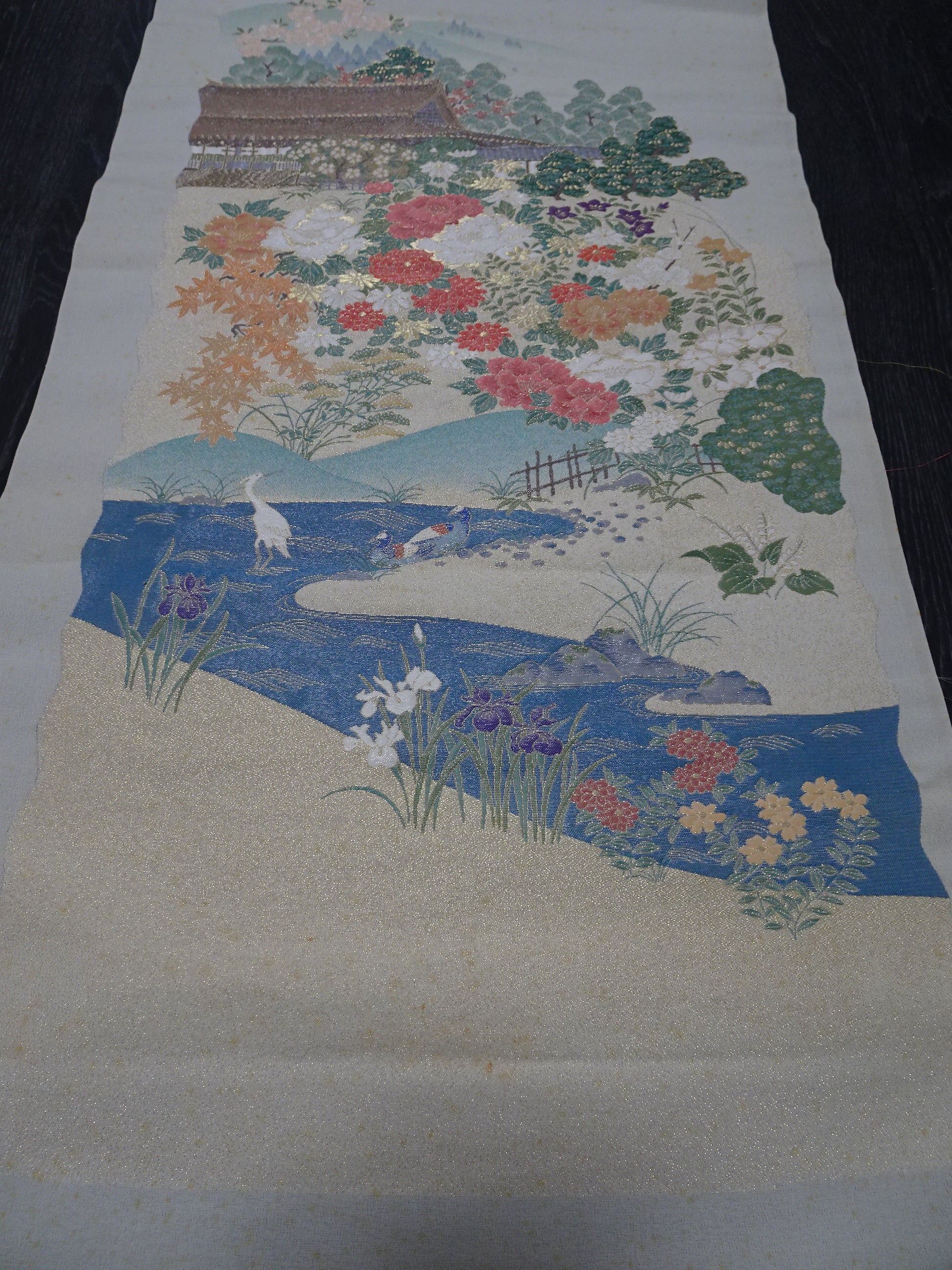 Japanese vintage Rare Silk sample fabric Juko Ori  9660