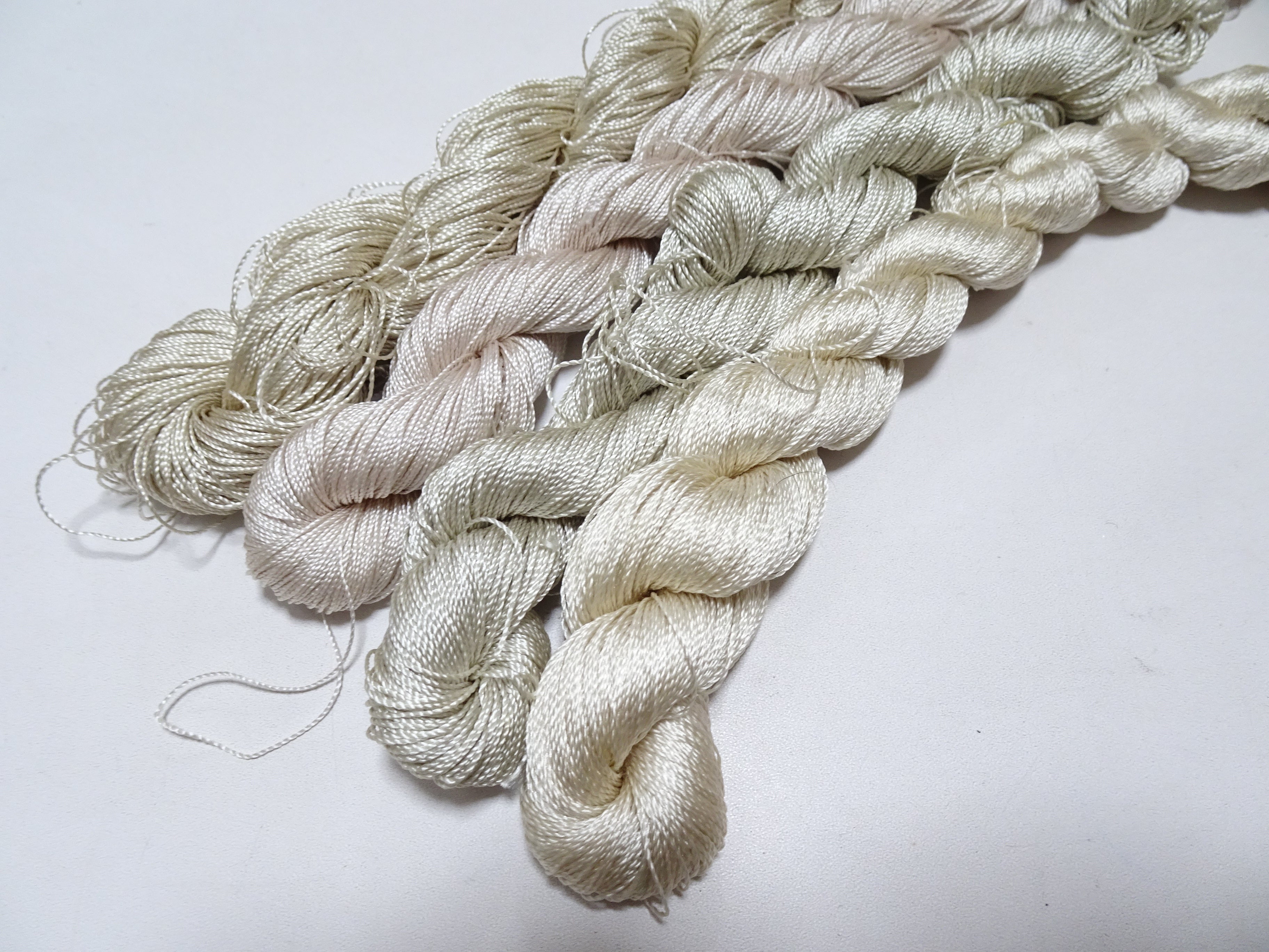 Japanese Vintage Strong Twisted Silk Thread 4sets Embroidery & Weaving 17605