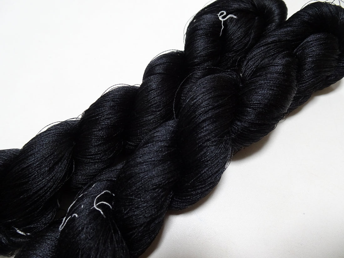 Japanese Vintage Twisted Silk Thread 2sets Embroidery Black 15737