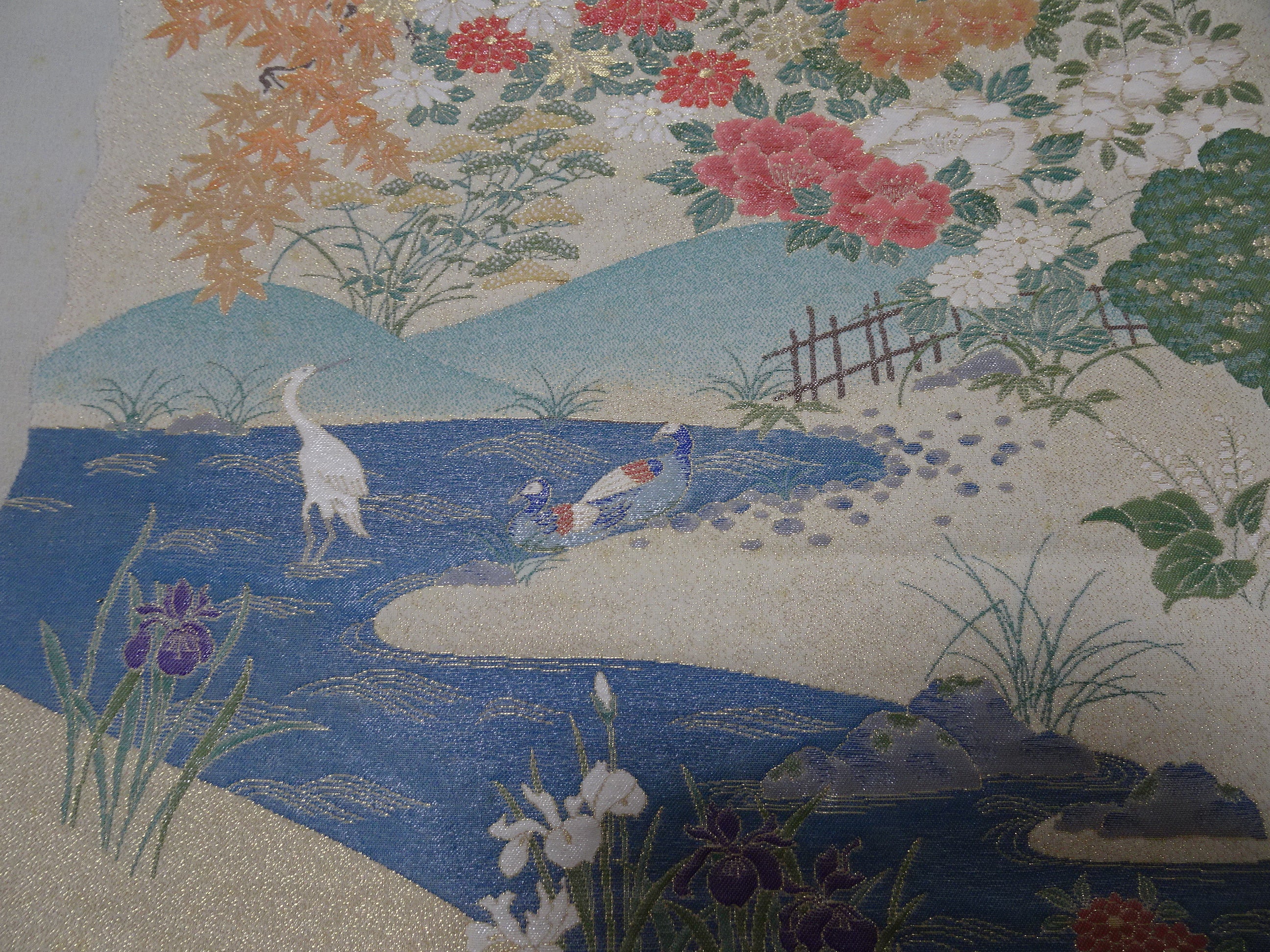 Japanese vintage Rare Silk sample fabric Juko Ori  9660