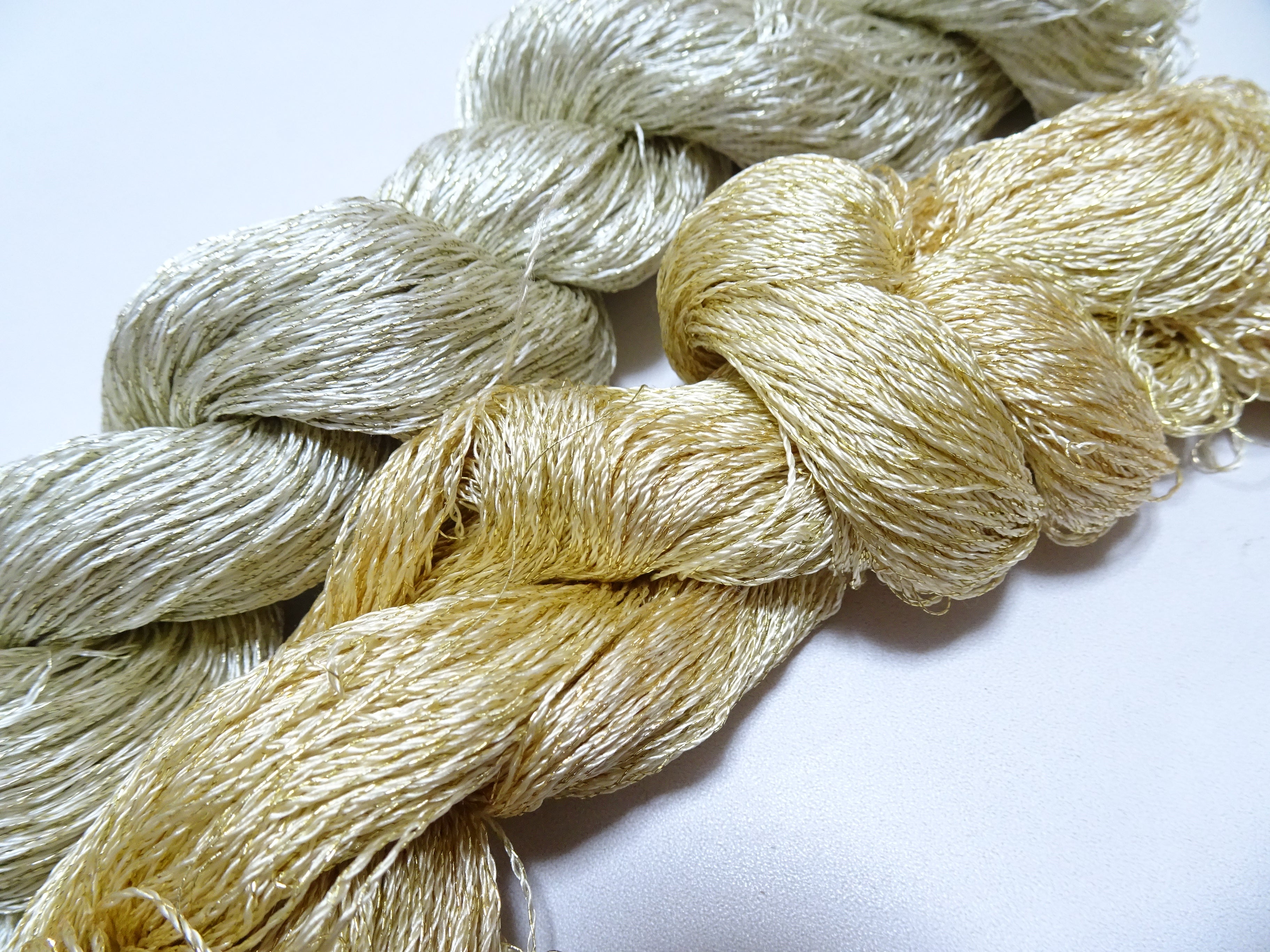 Japanese Vintage High Class Rare Silk Thread 2sets Mixture of Gold embroidery 18500