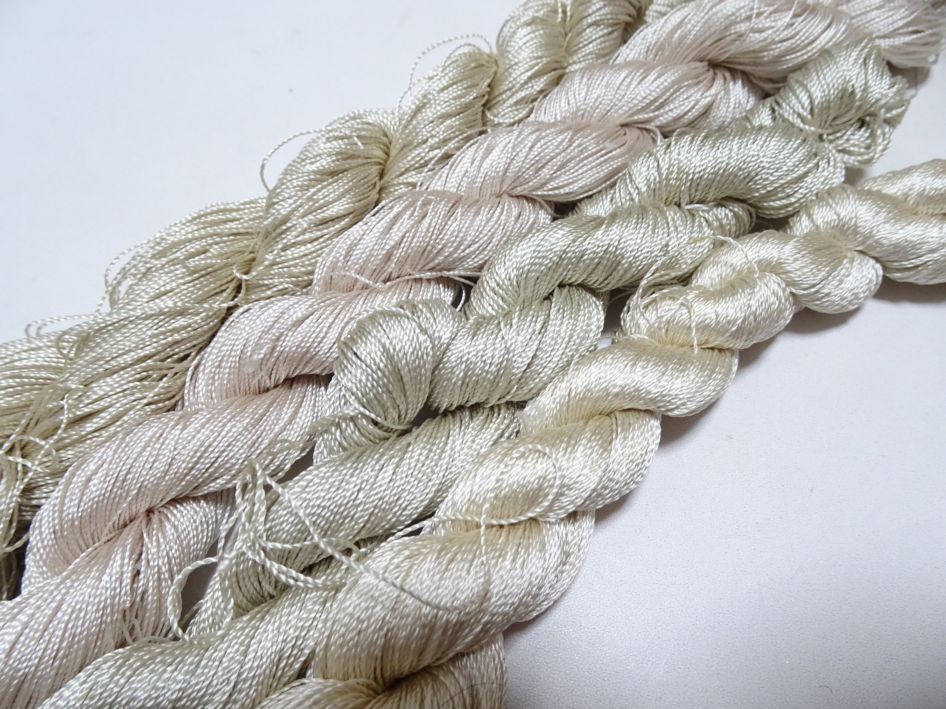 Japanese Vintage Strong Twisted Silk Thread 4sets Embroidery & Weaving 17605