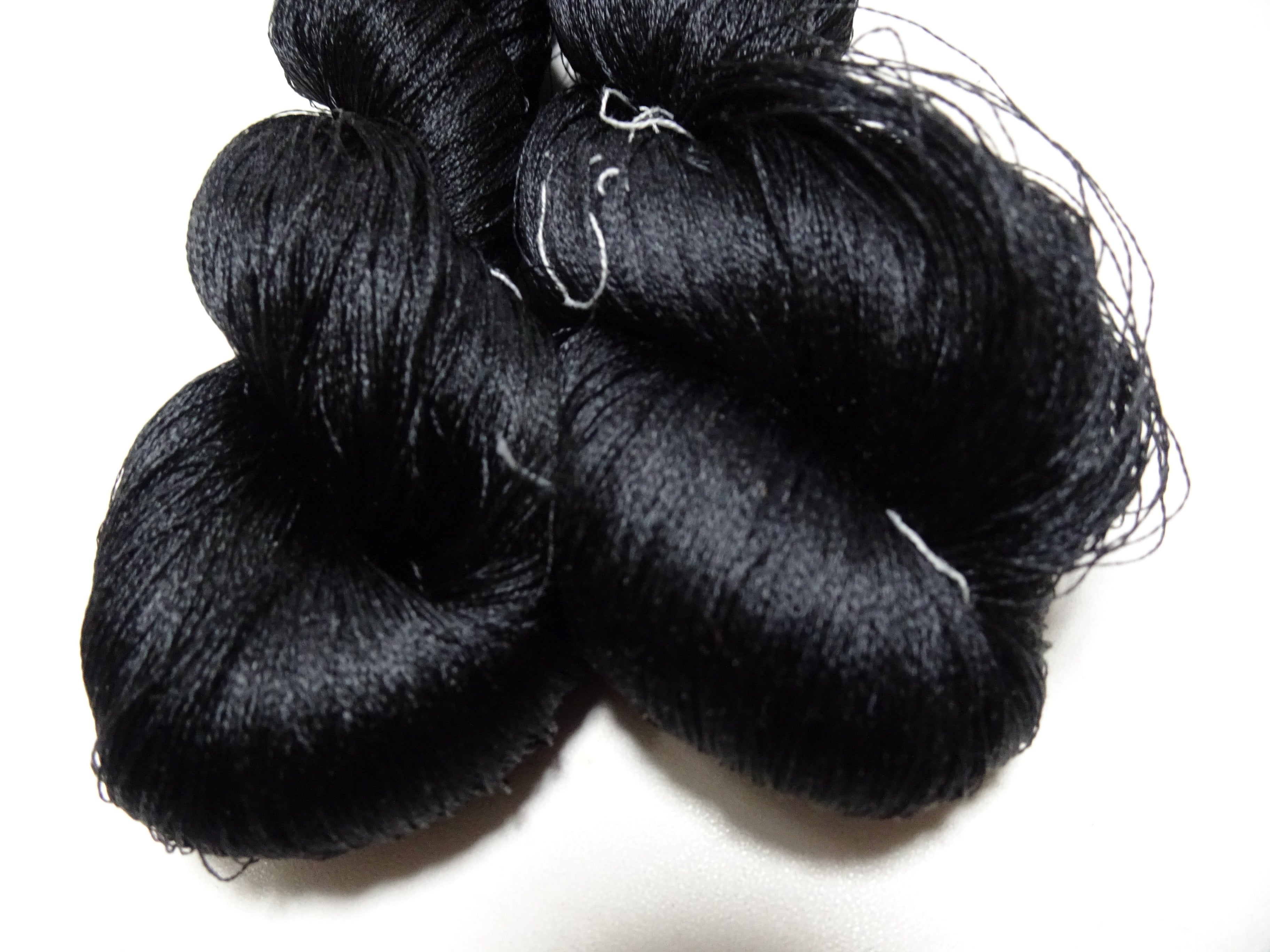 Japanese Vintage Twisted Silk Thread 2sets Embroidery Black 15737