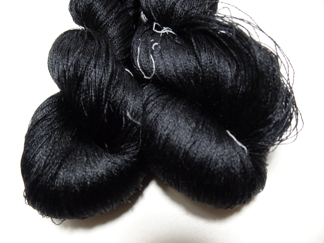 Japanese Vintage Twisted Silk Thread 2sets Embroidery Black 15737