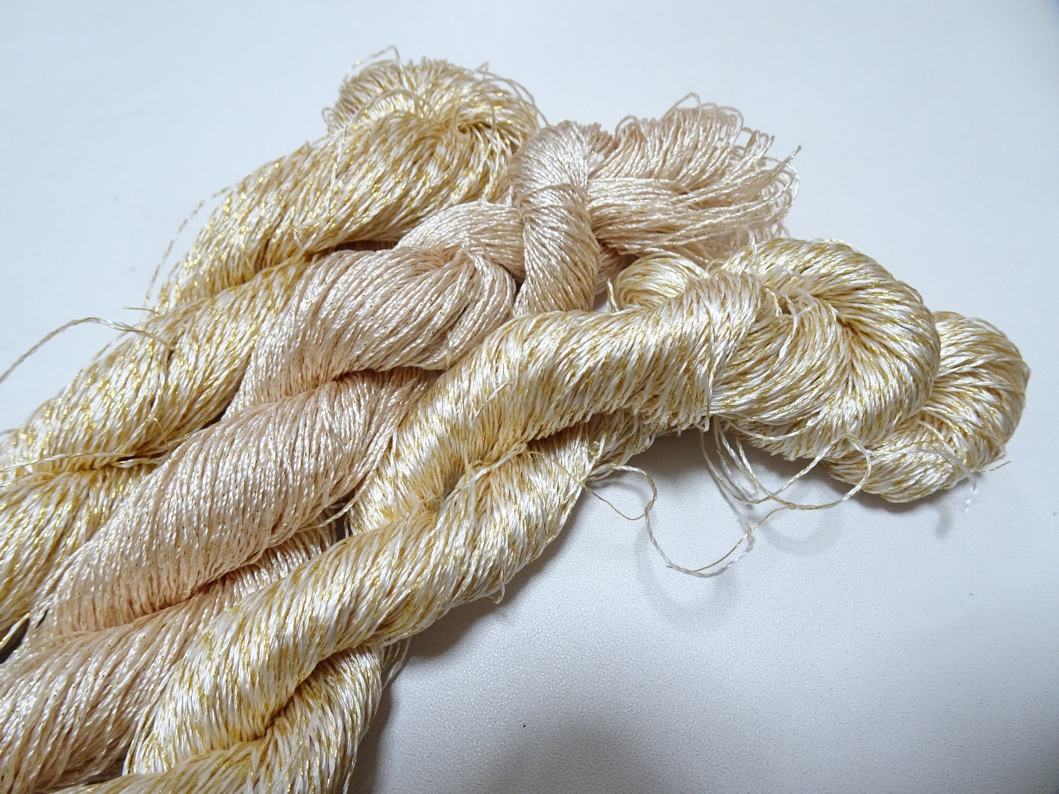 Japanese Vintage High Class Rare Silk Thread 3sets Mixture of Gold embroidery 15989