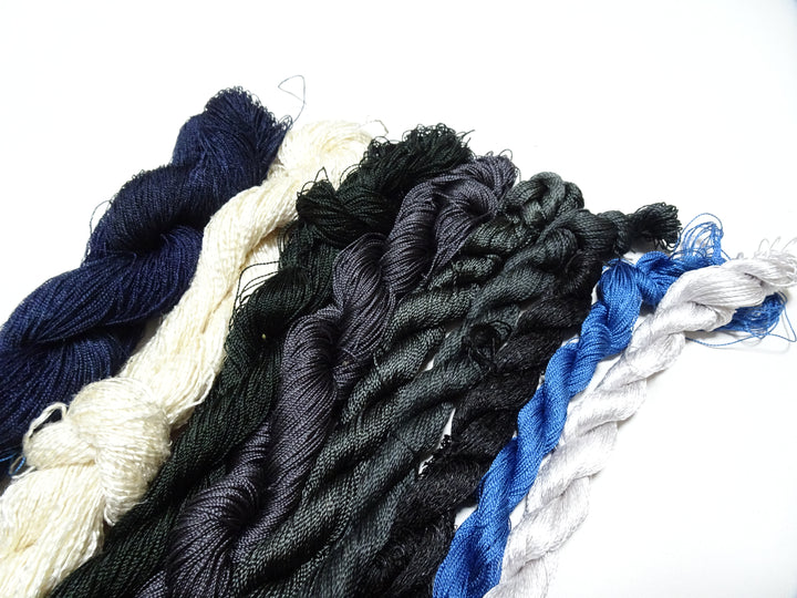 Japanese Vintage Strong Twisted Silk Thread 9sets Embroidery & Weaving 17606