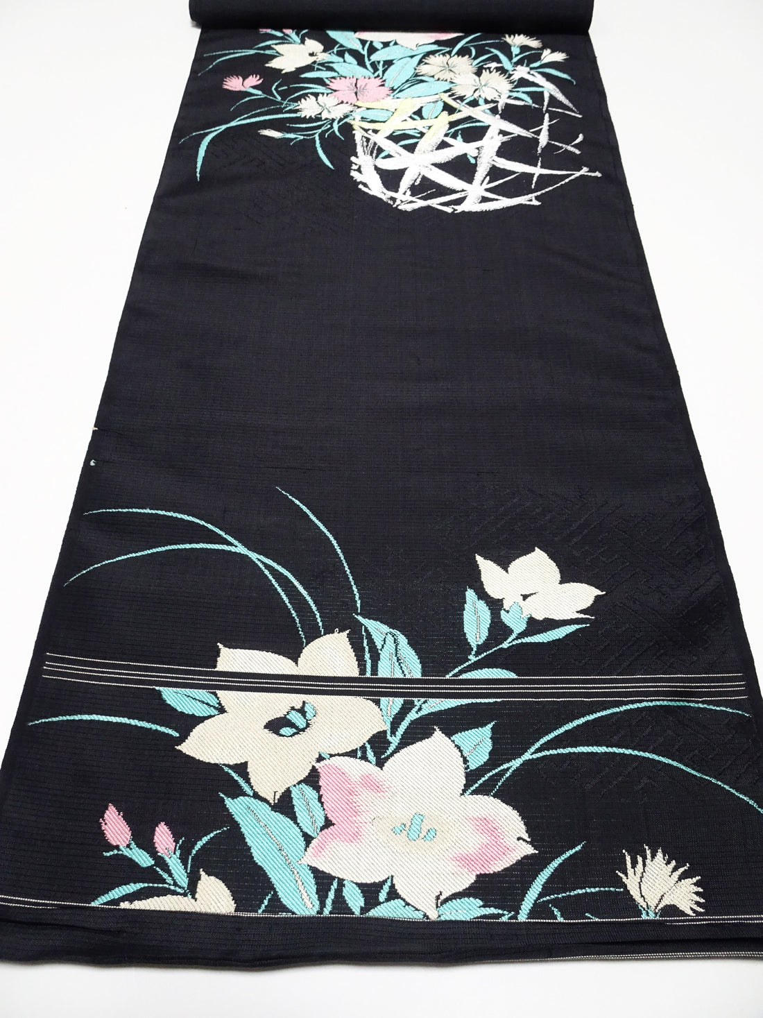 Japanese Vintage Ro Silk Bolts  Woven Flower Pattern 17507