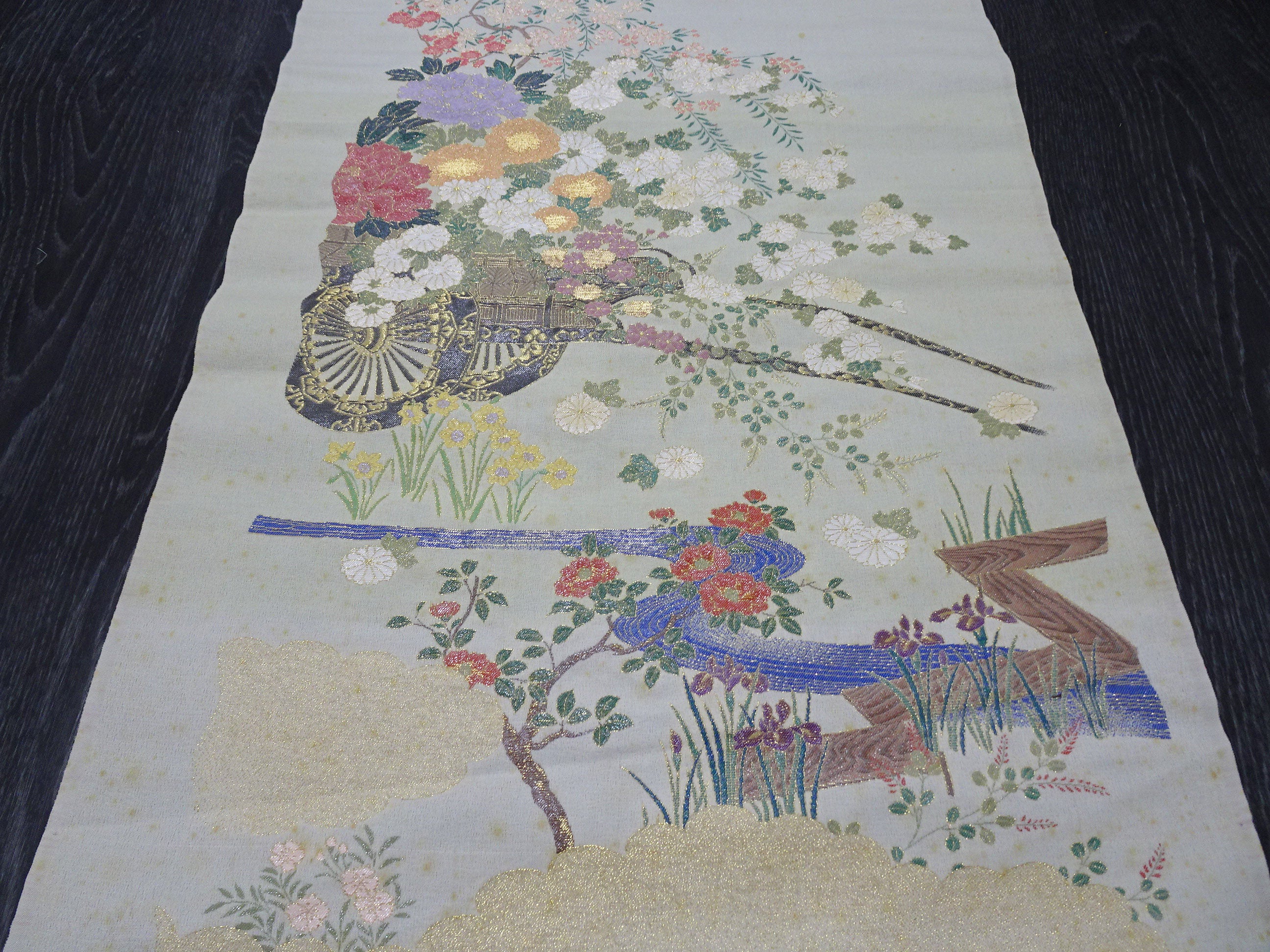 Japanese vintage Rare Silk sample fabric Juko Ori  9661