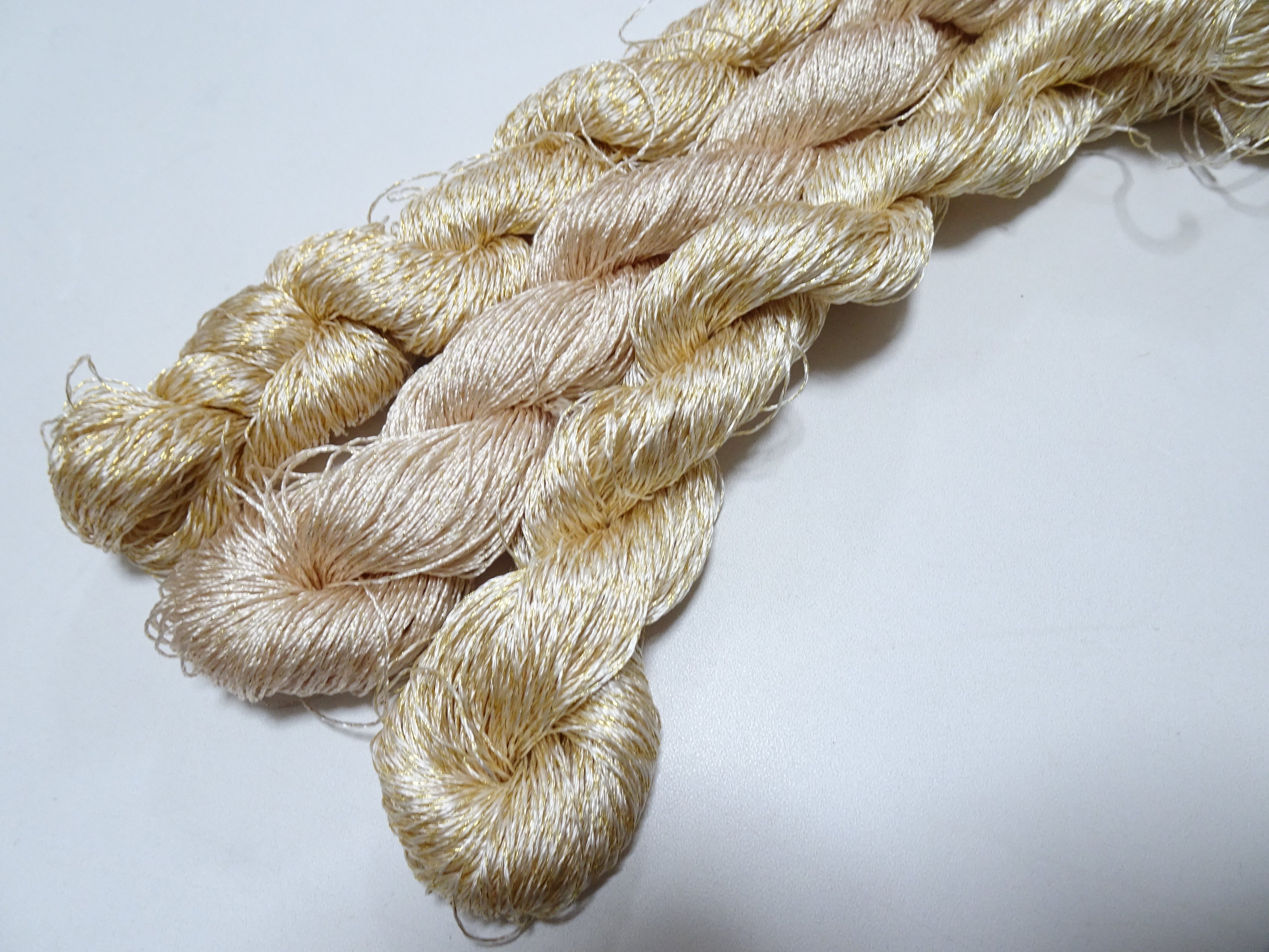 Japanese Vintage High Class Rare Silk Thread 3sets Mixture of Gold embroidery 15989