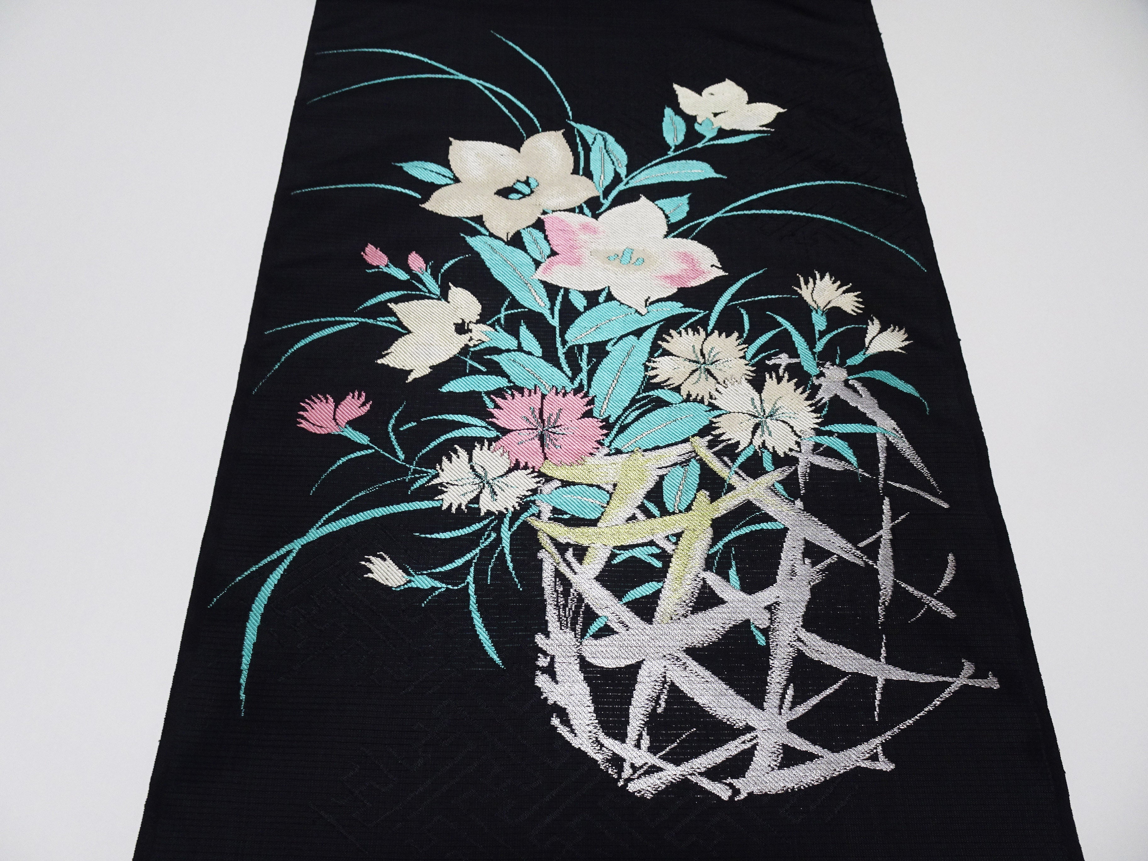 Japanese Vintage Ro Silk Bolts  Woven Flower Pattern 17507