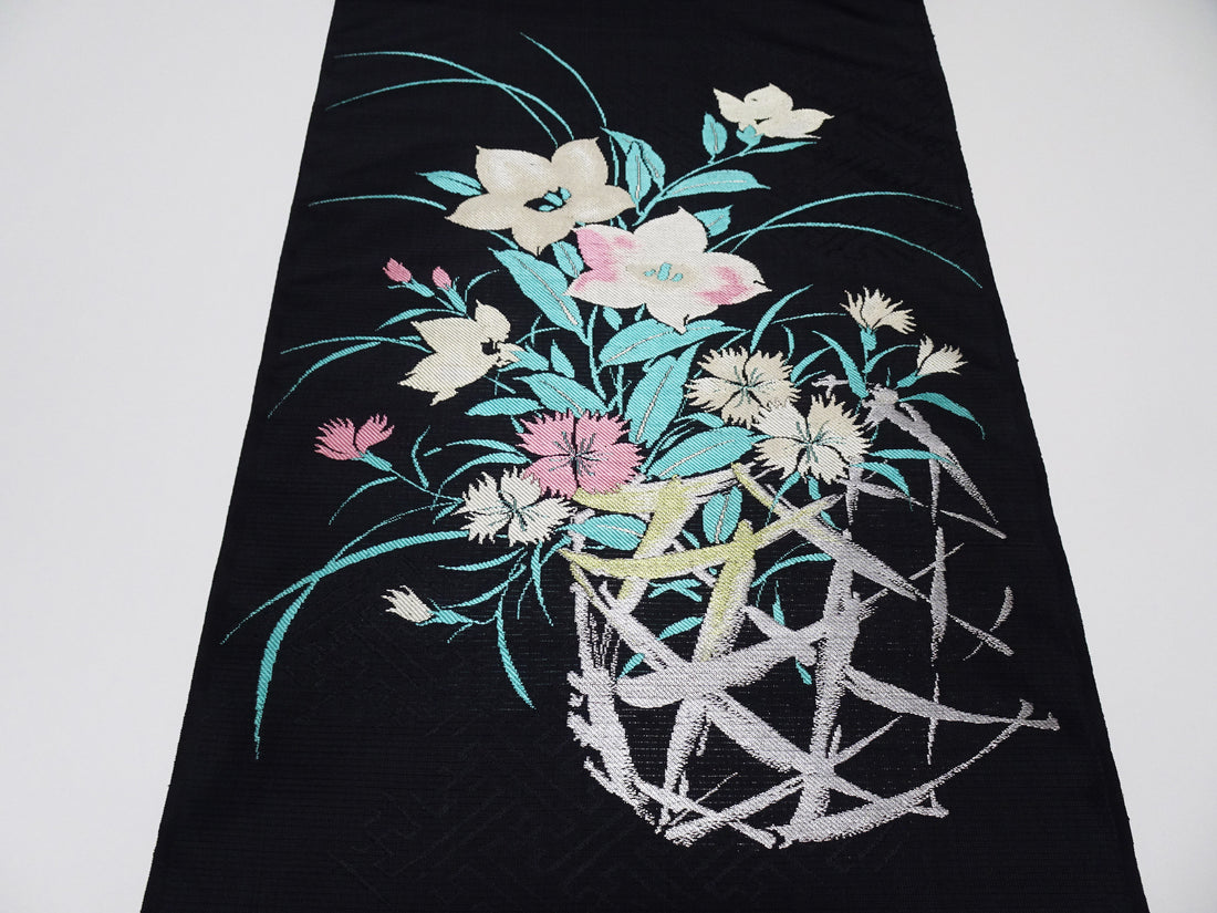 Japanese Vintage Ro Silk Bolts  Woven Flower Pattern 17507
