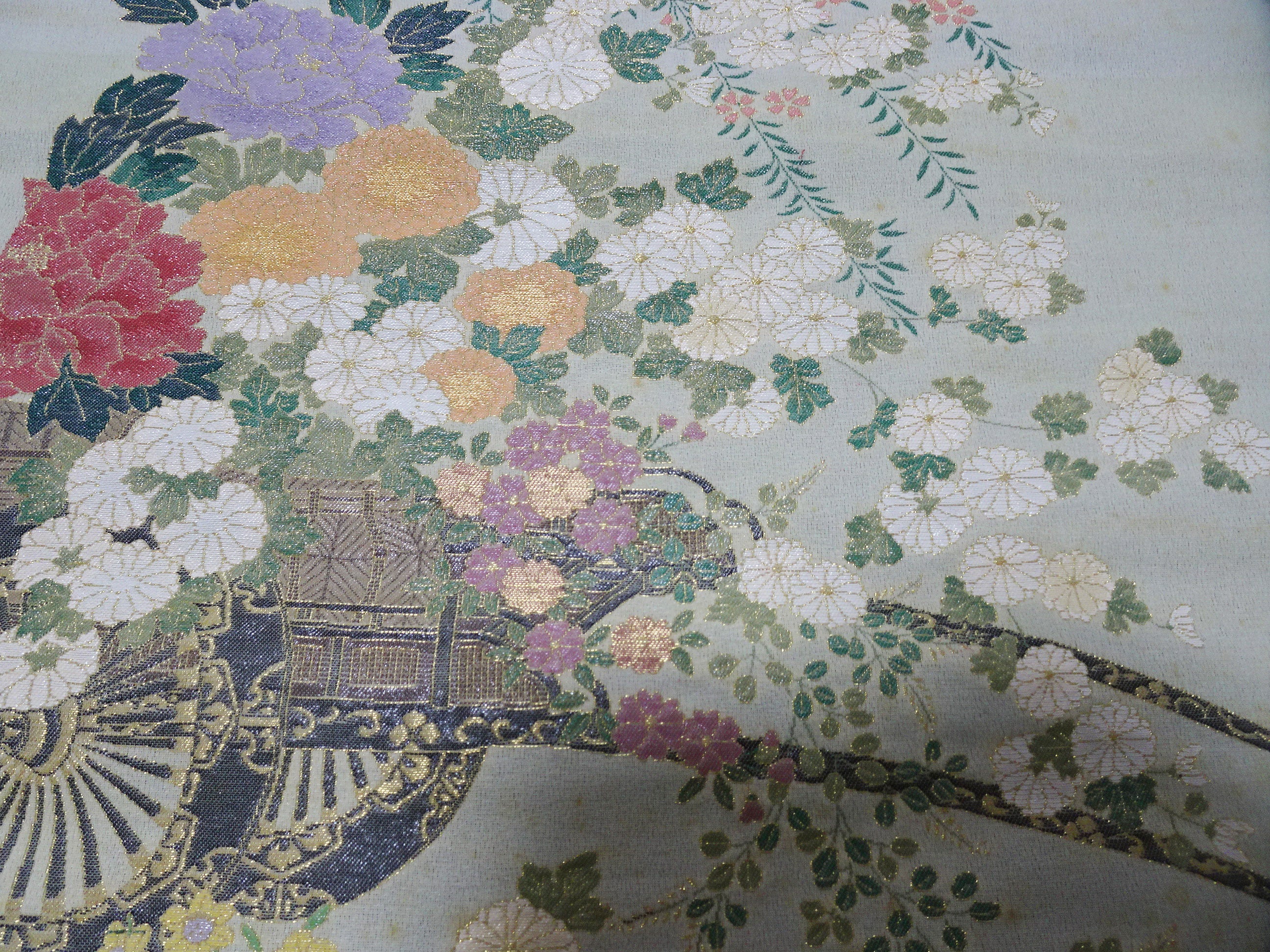 Japanese vintage Rare Silk sample fabric Juko Ori  9661