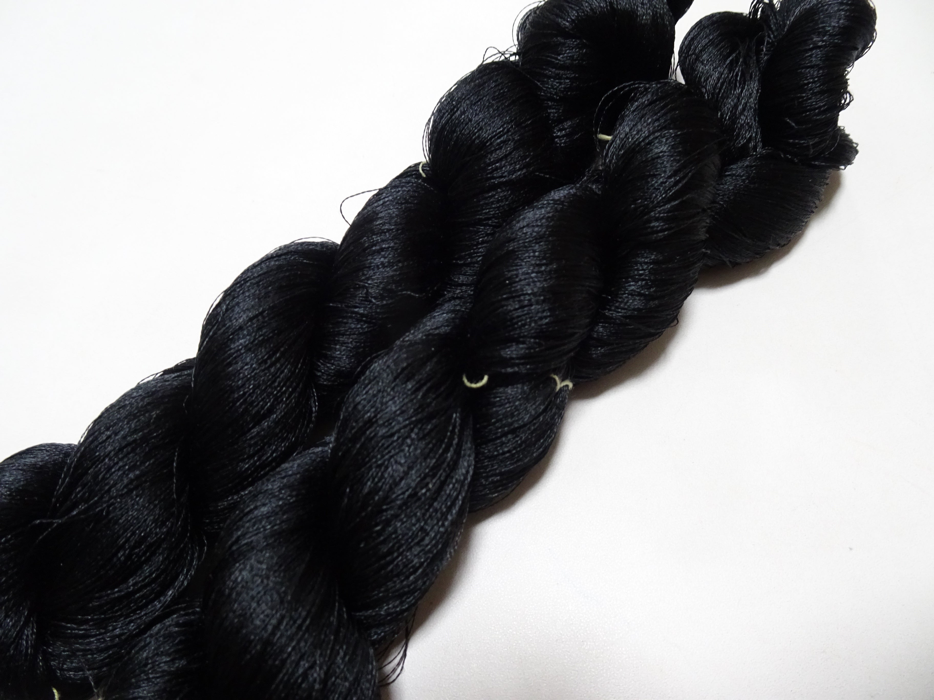 Japanese Vintage Twisted Silk Thread 2sets Embroidery Black 15738