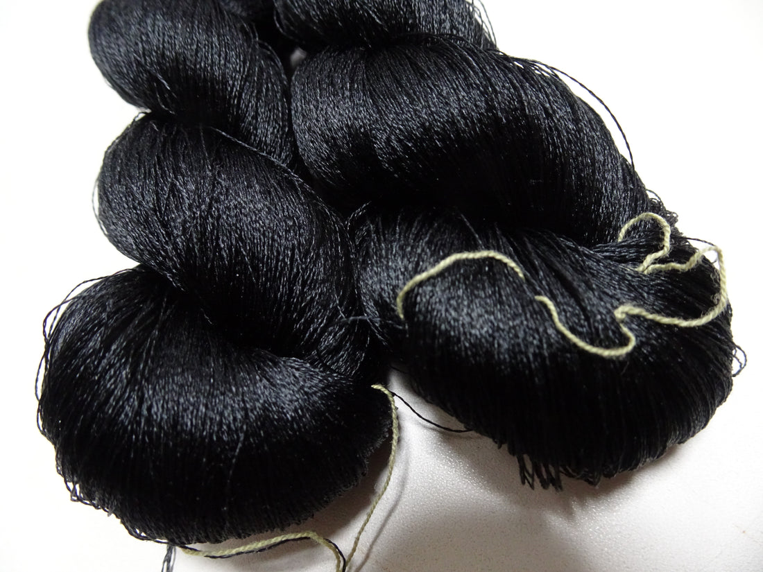 Japanese Vintage Twisted Silk Thread 2sets Embroidery Black 15738
