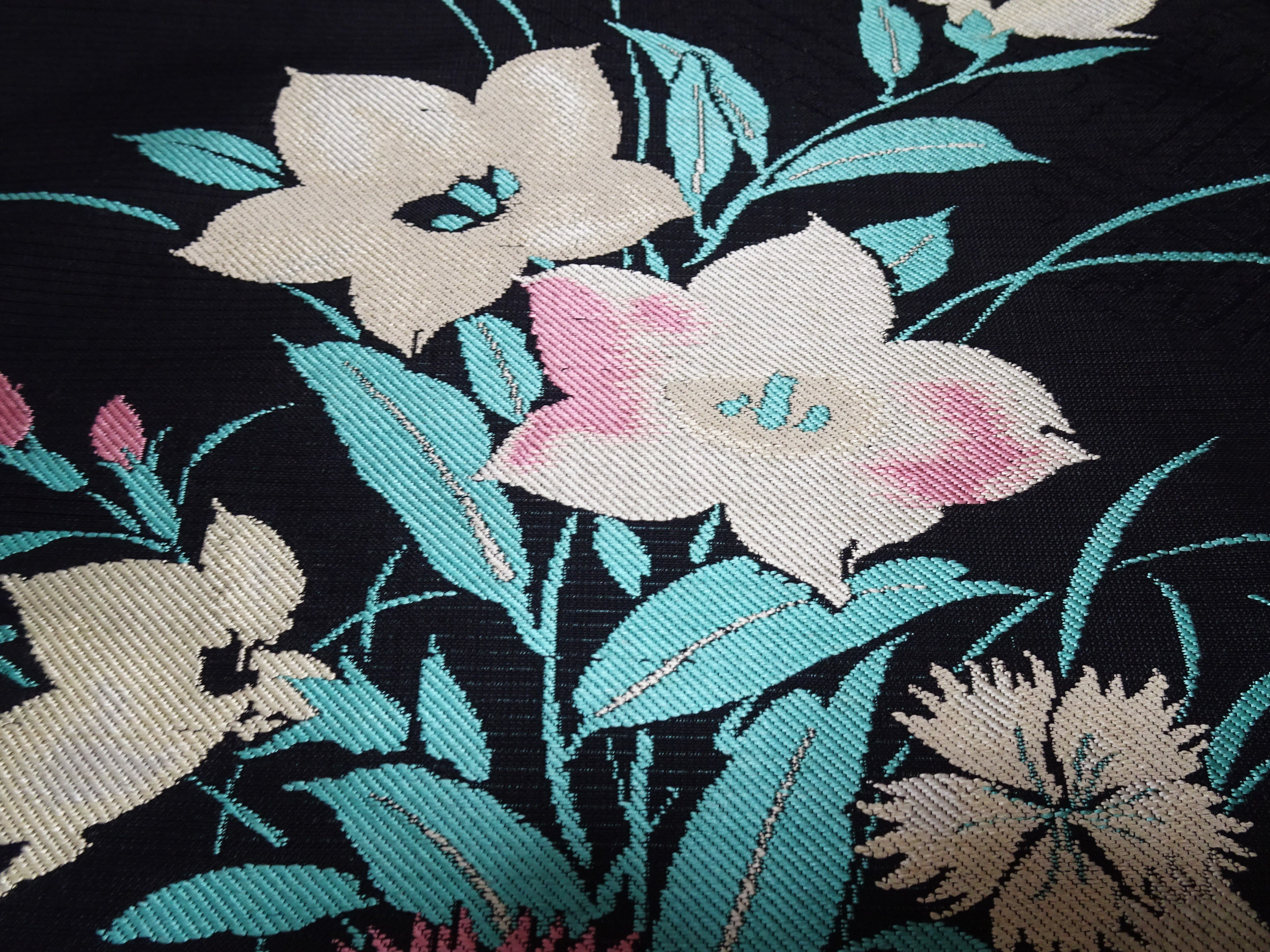 Japanese Vintage Ro Silk Bolts  Woven Flower Pattern 17507