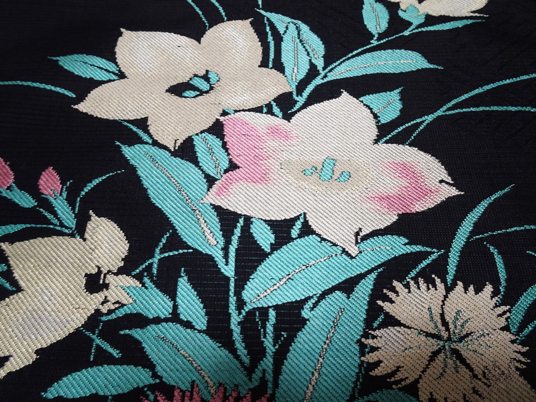 Japanese Vintage Ro Silk Bolts  Woven Flower Pattern 17507
