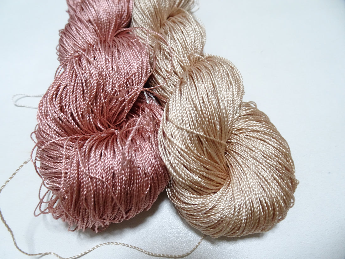 Japanese Vintage Twisted Silk Thread 2sets Embroidery & Weaving 17808