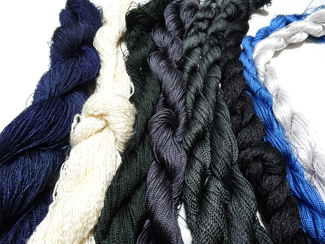 Japanese Vintage Strong Twisted Silk Thread 9sets Embroidery & Weaving 17606