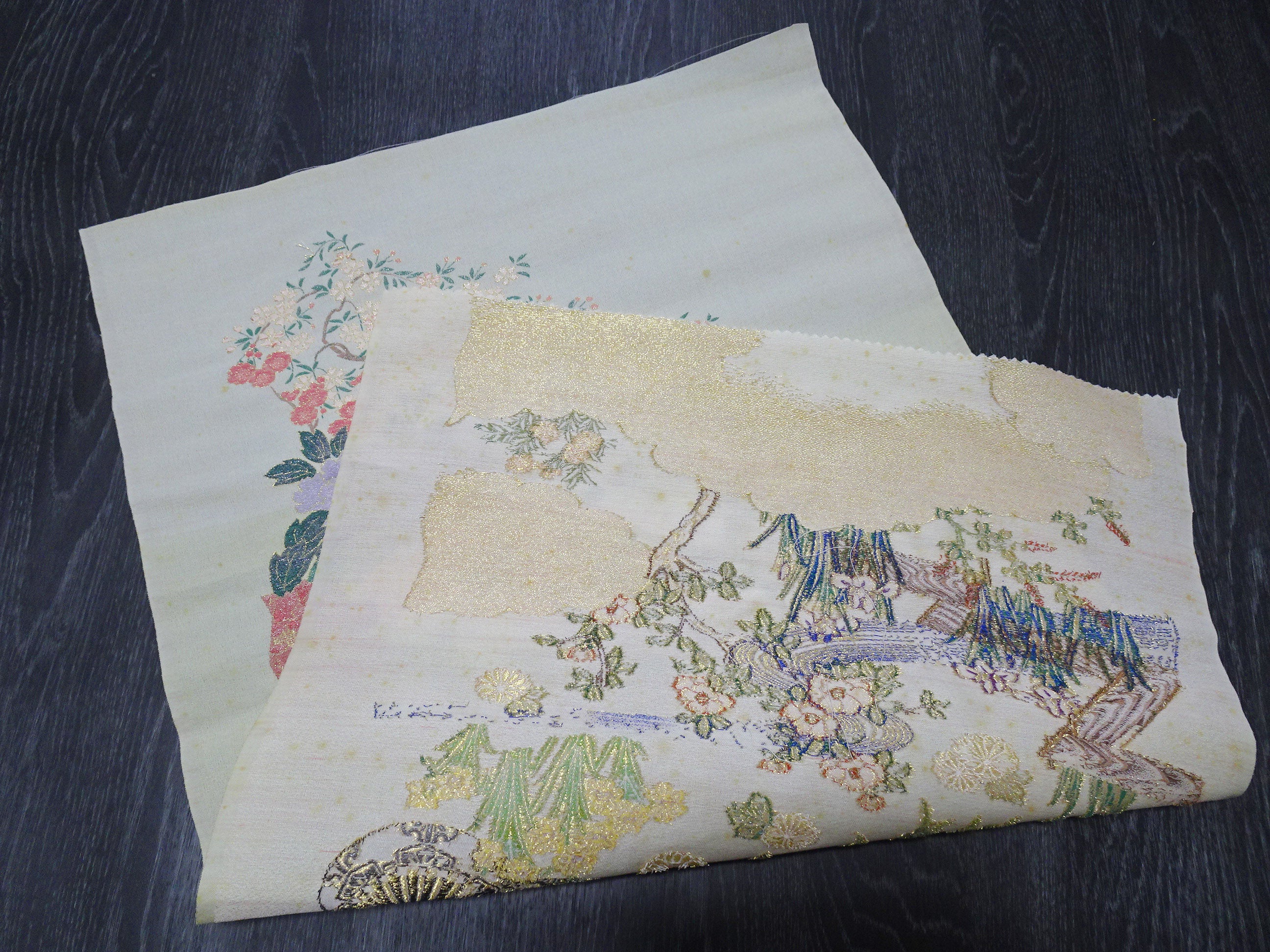 Japanese vintage Rare Silk sample fabric Juko Ori  9661