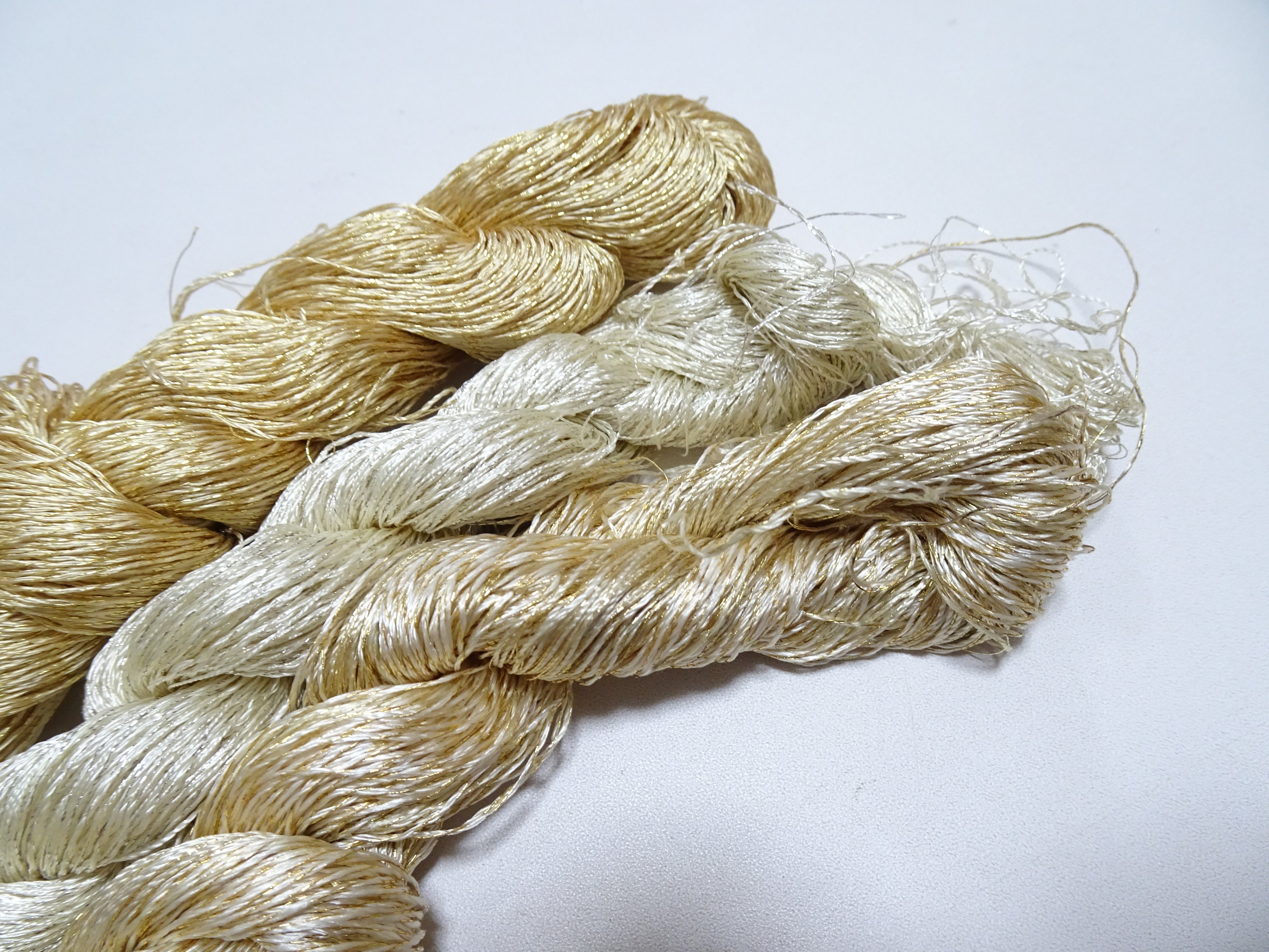 Japanese Vintage High Class Rare Silk Thread 3sets Mixture of Gold embroidery 18502
