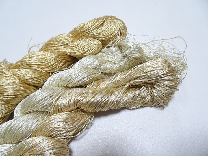 Japanese Vintage High Class Rare Silk Thread 3sets Mixture of Gold embroidery 18502