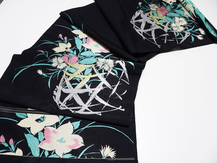 Japanese Vintage Ro Silk Bolts  Woven Flower Pattern 17507