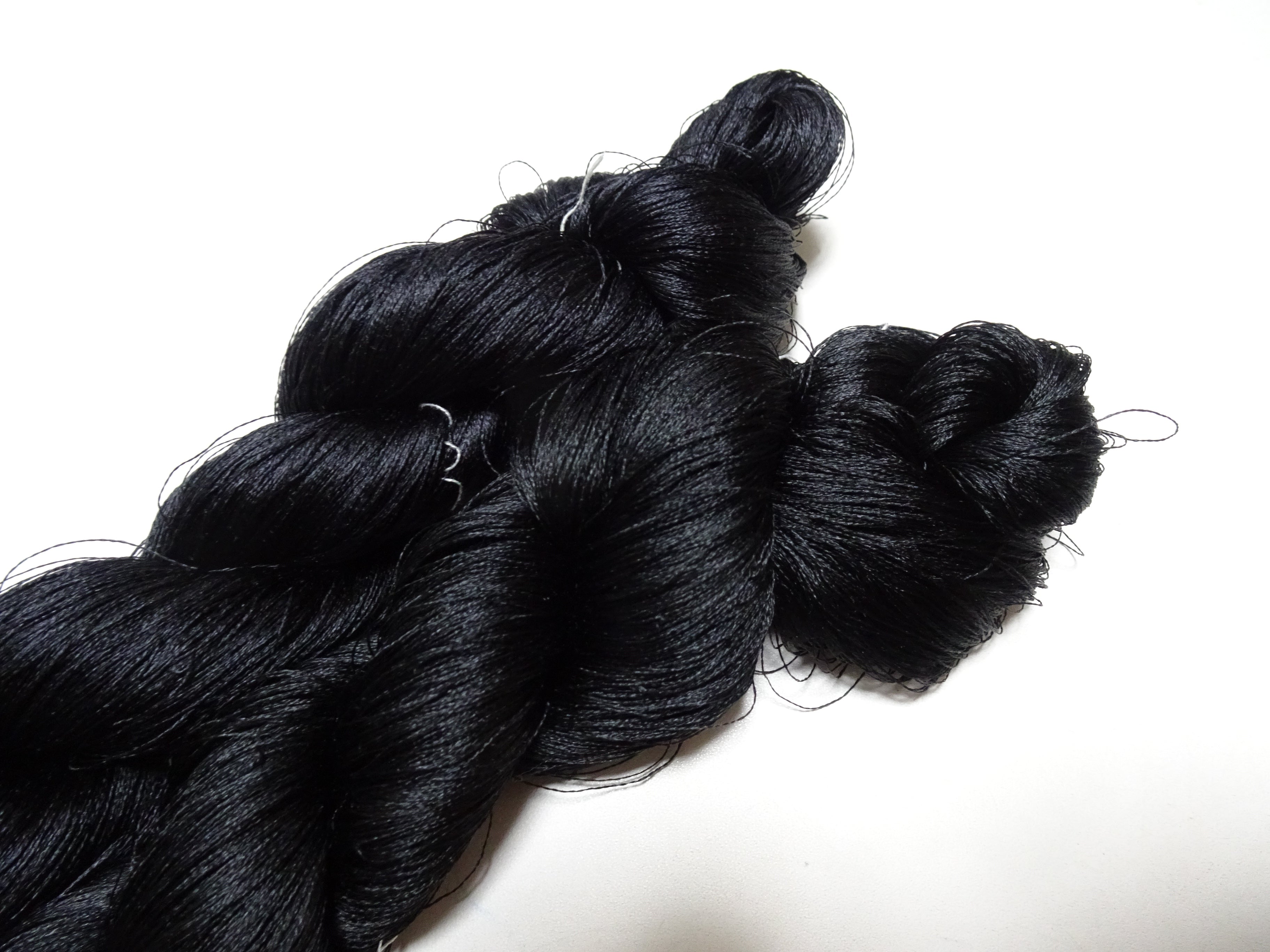 Japanese Vintage Twisted Silk Thread 2sets Embroidery Black 15739