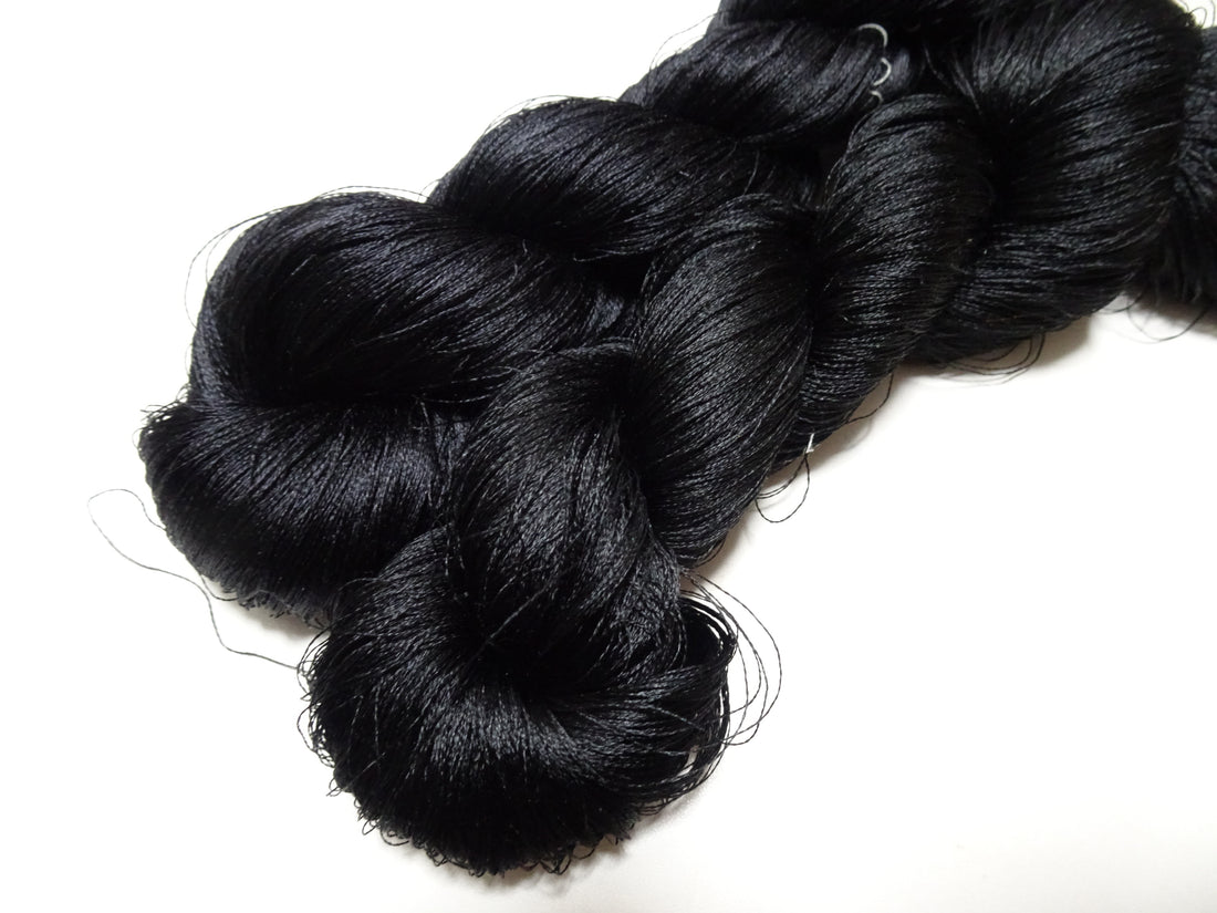 Japanese Vintage Twisted Silk Thread 2sets Embroidery Black 15739