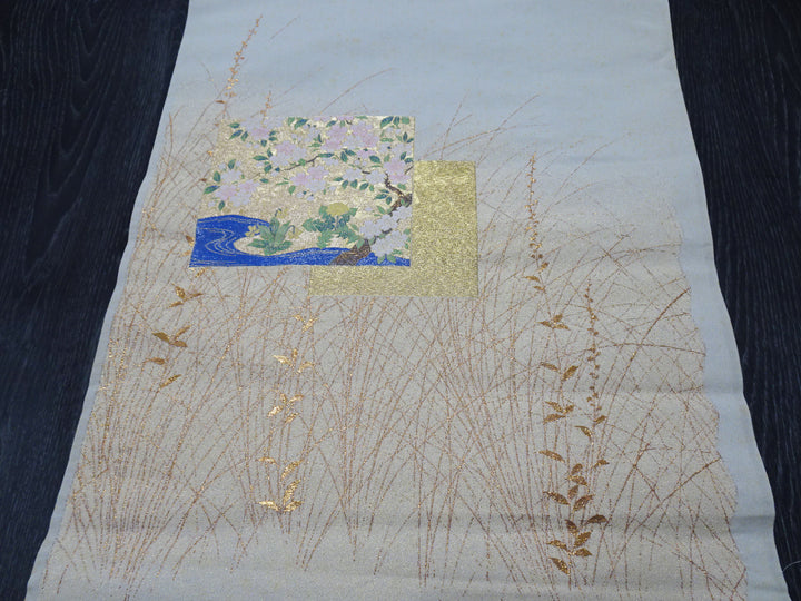 Japanese vintage Rare Silk sample fabric Juko Ori  9662