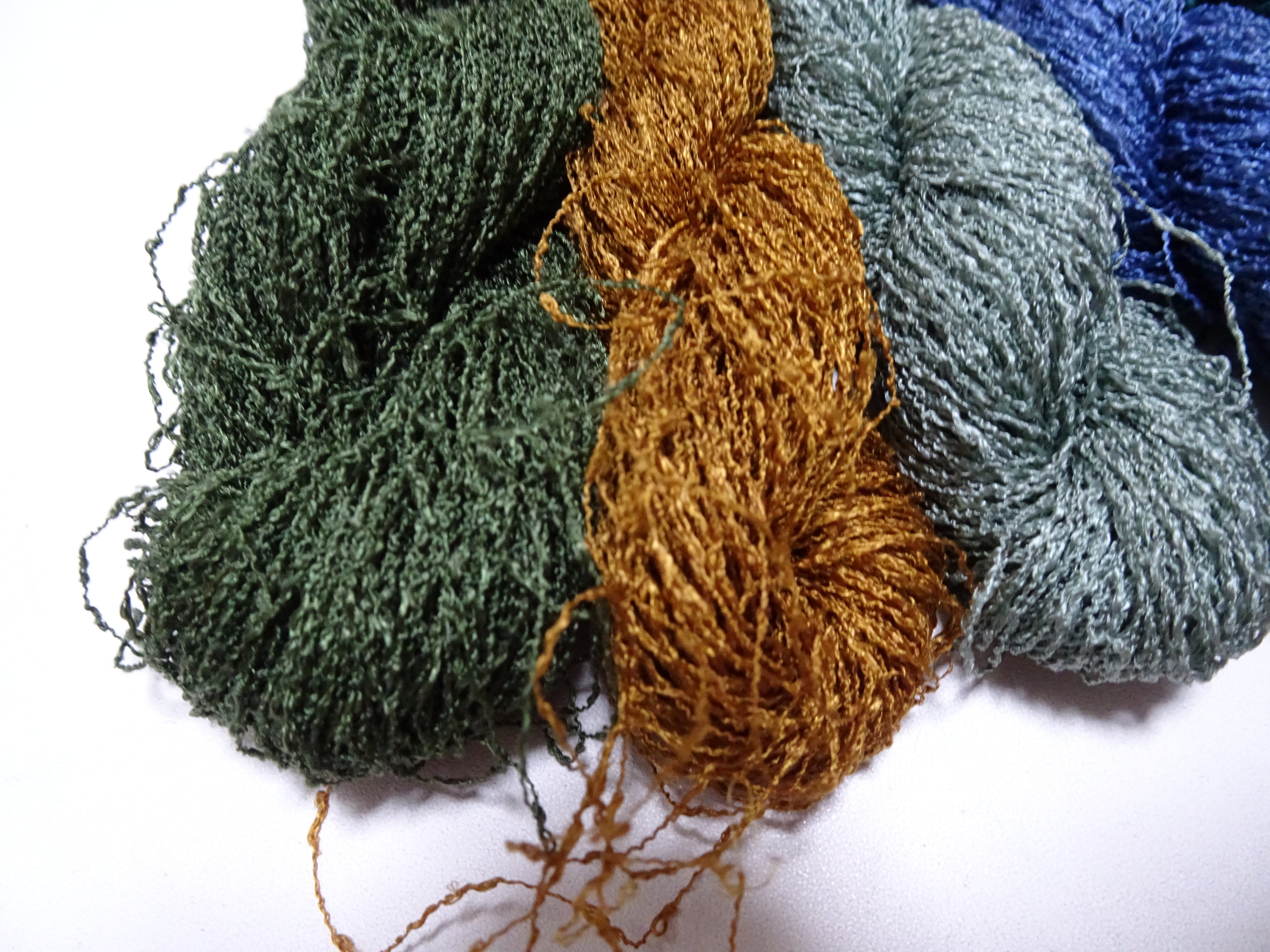 Japanese Vintage Unusual Tsumugi Silk Thread 6sets Embroidery & Weaving 17607